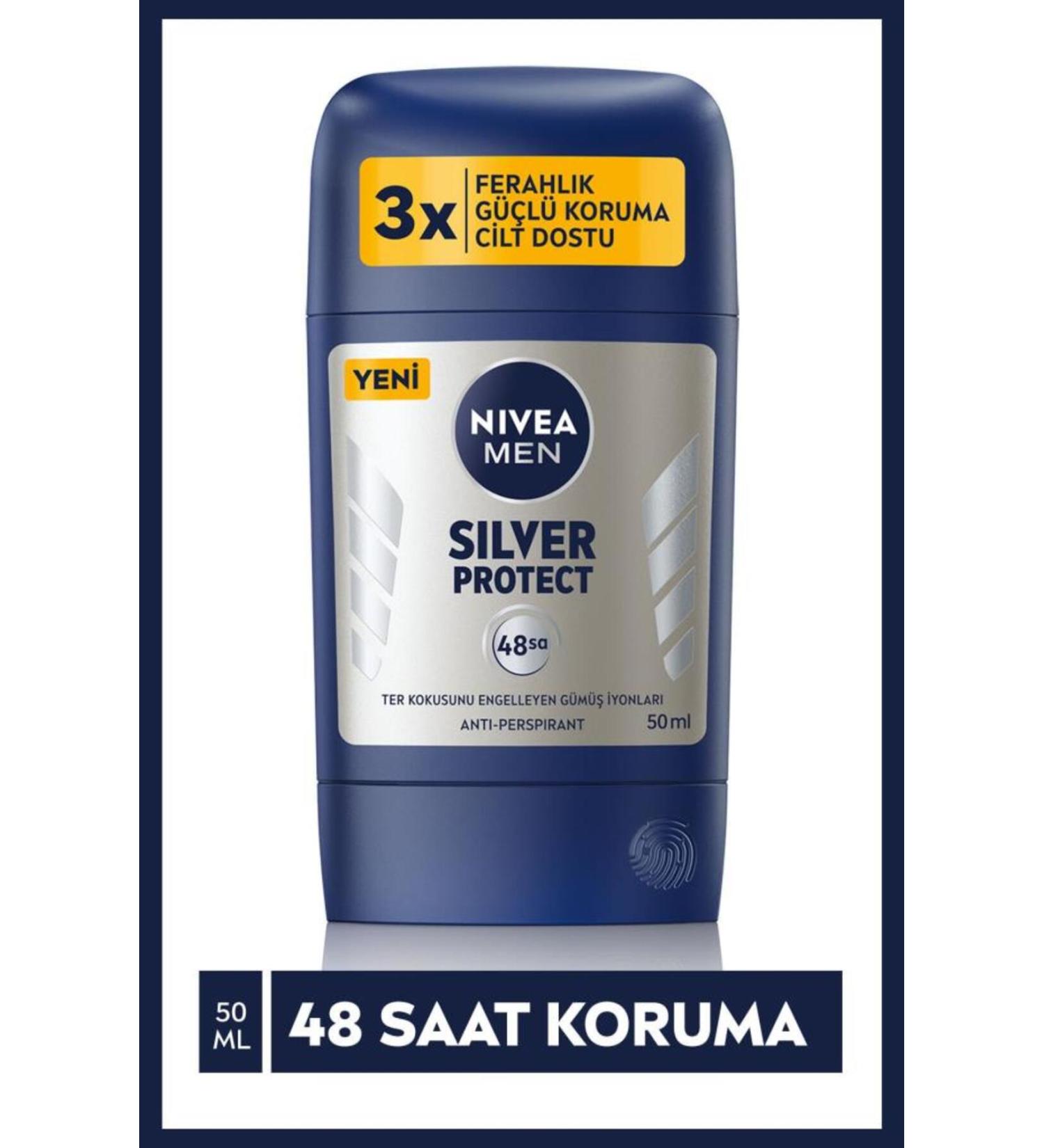 NIVEA Men Men's Stick Deodorant Silver Protect 50 Ml 48 Hours Anti-Perspira - Buy Online on GoSupps.com