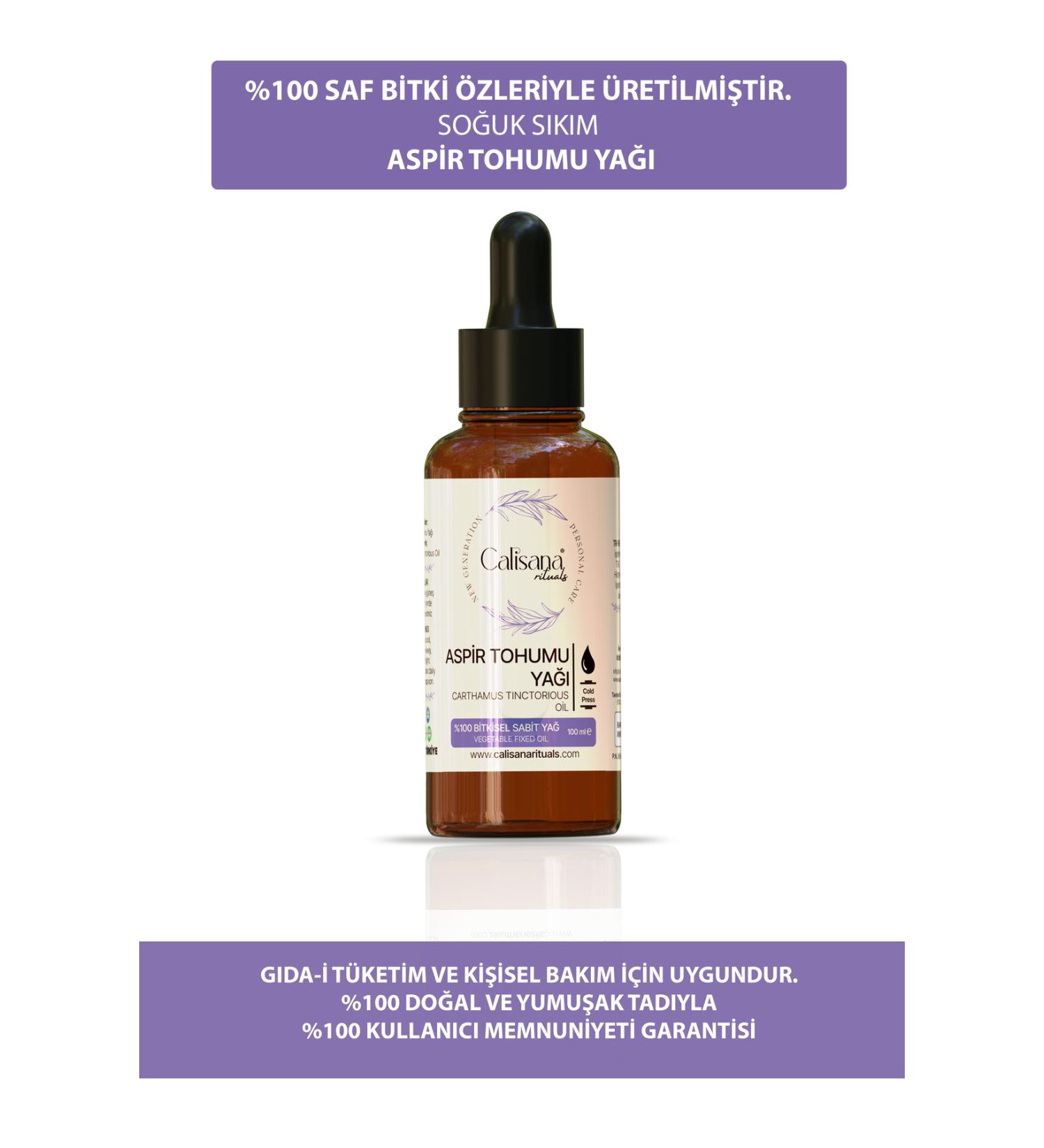 Calisana Rituals SAFFLOWER SEED OIL 100 ml COLD PRESSED 0 PURE NATURAL AND ADDITIVE-FREE 100 ML DROPPER NATURAL