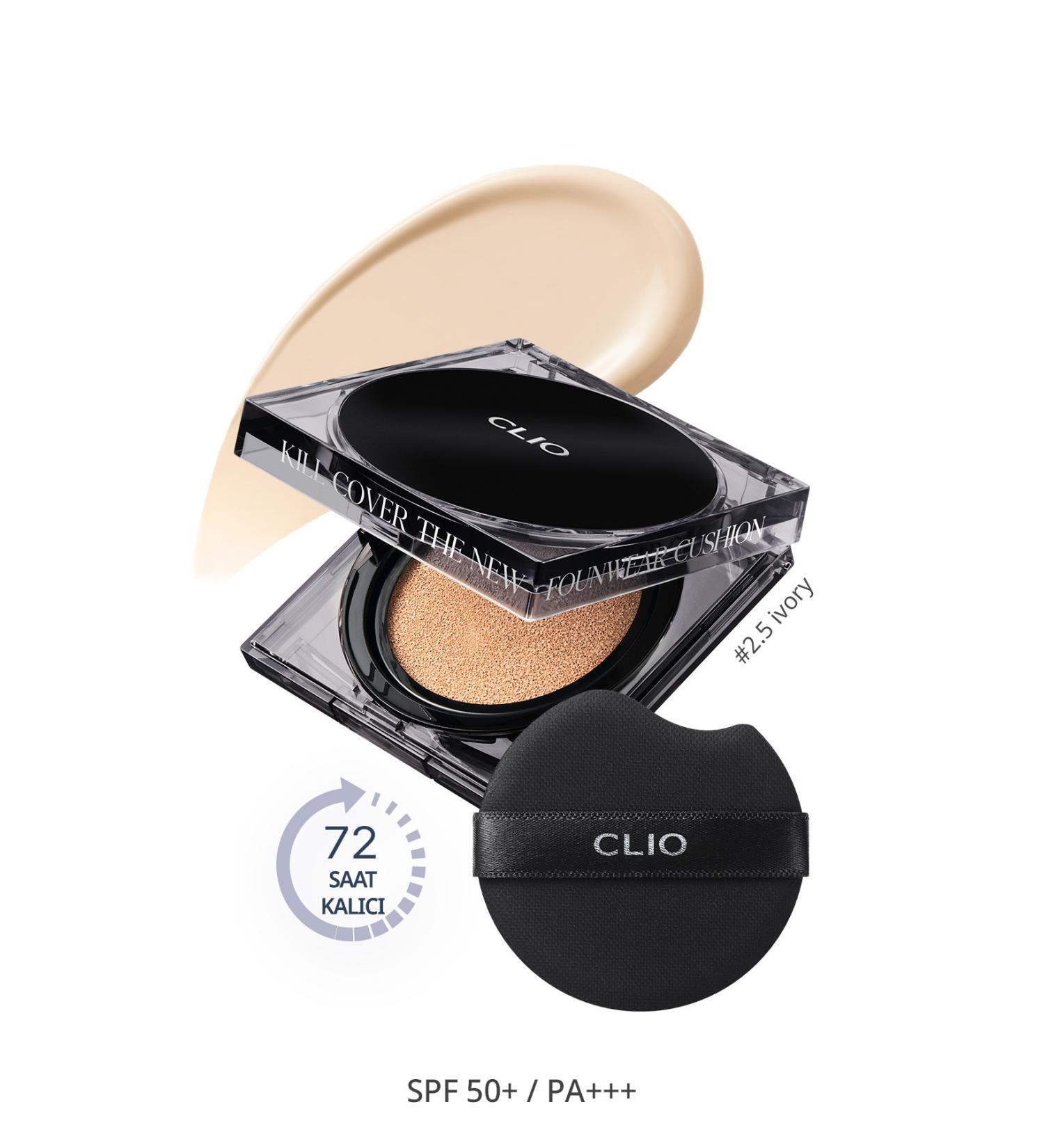 CLIO Permanent Concealer Cushion Kill Cover The New Foundation Cushion Refill Spf50 Pa (2.5 IVORY) - Buy Online on GoSupps.com