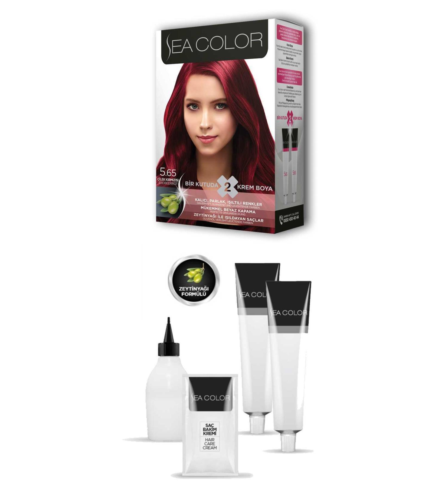 Lisinya 2X2 Tube Cream Hair Dye Set Strawberry Red No: 5.65 - Lisinya