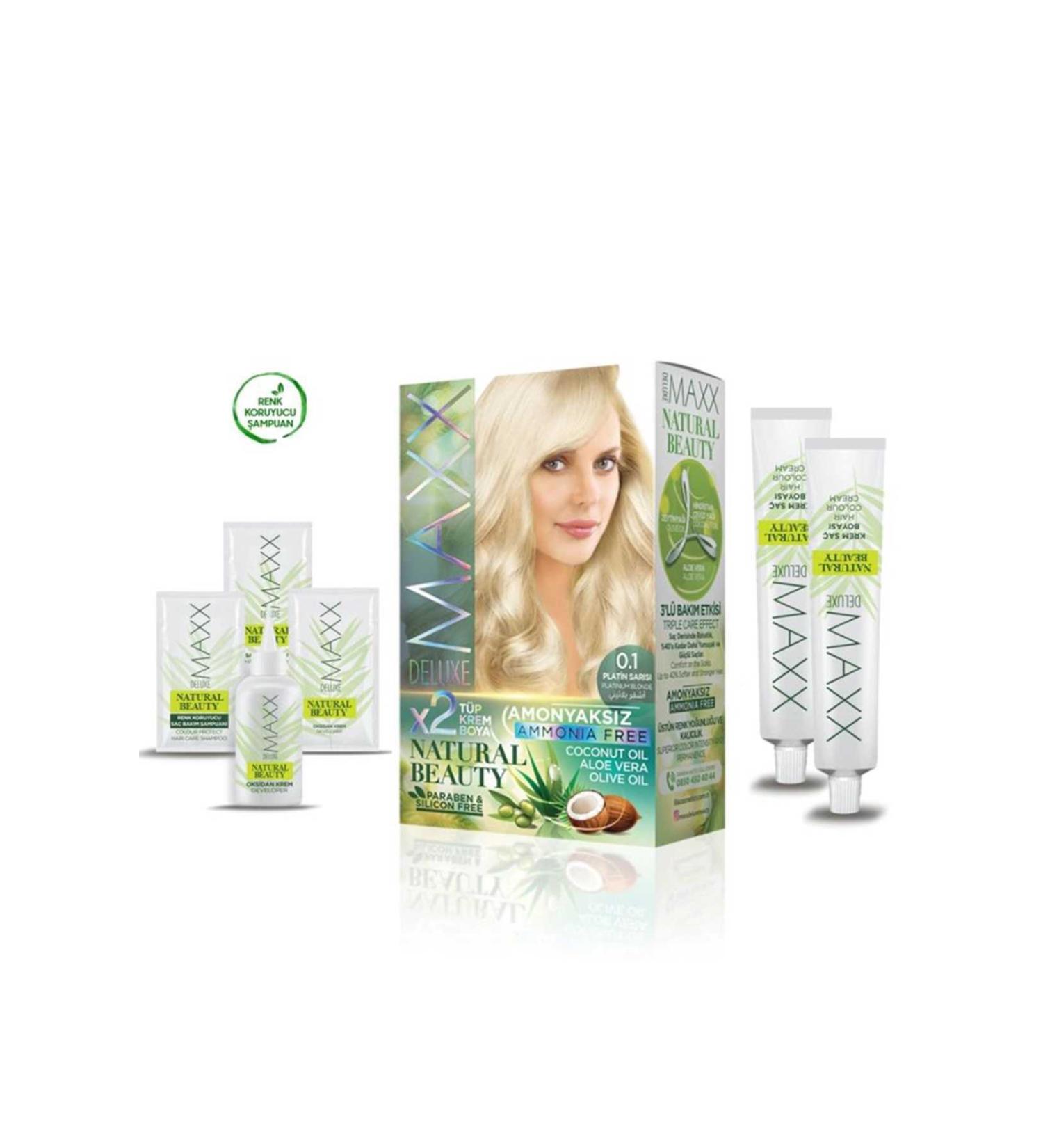 2 Pack Natural Beauty Ammonia Free Hair Dye 0.1 Platinum Blonde - Lisinya Alithestereo