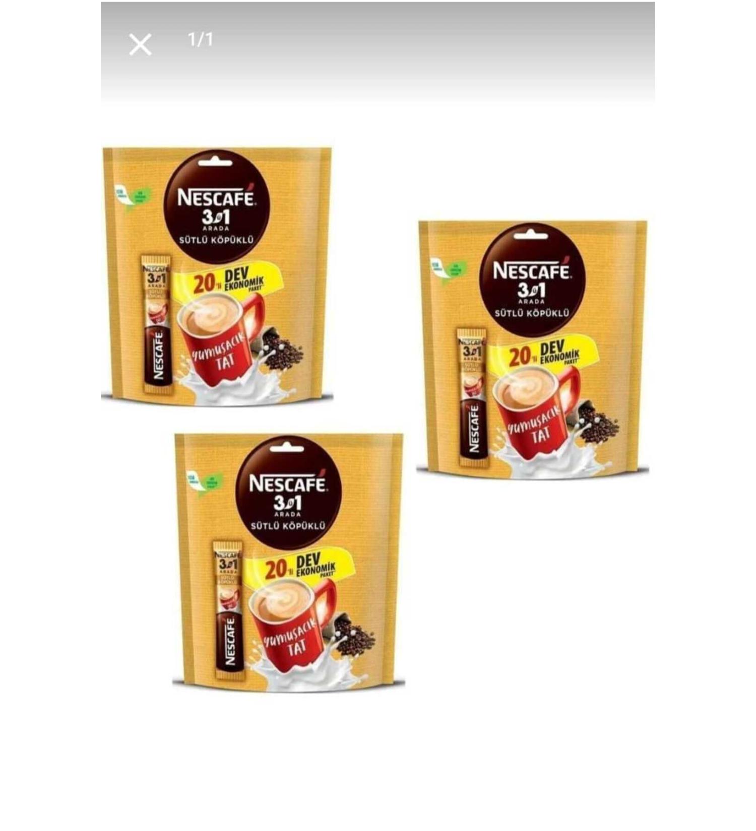 Nescafe 3 in 1 Milk Foam 20 pcs 3 Packs