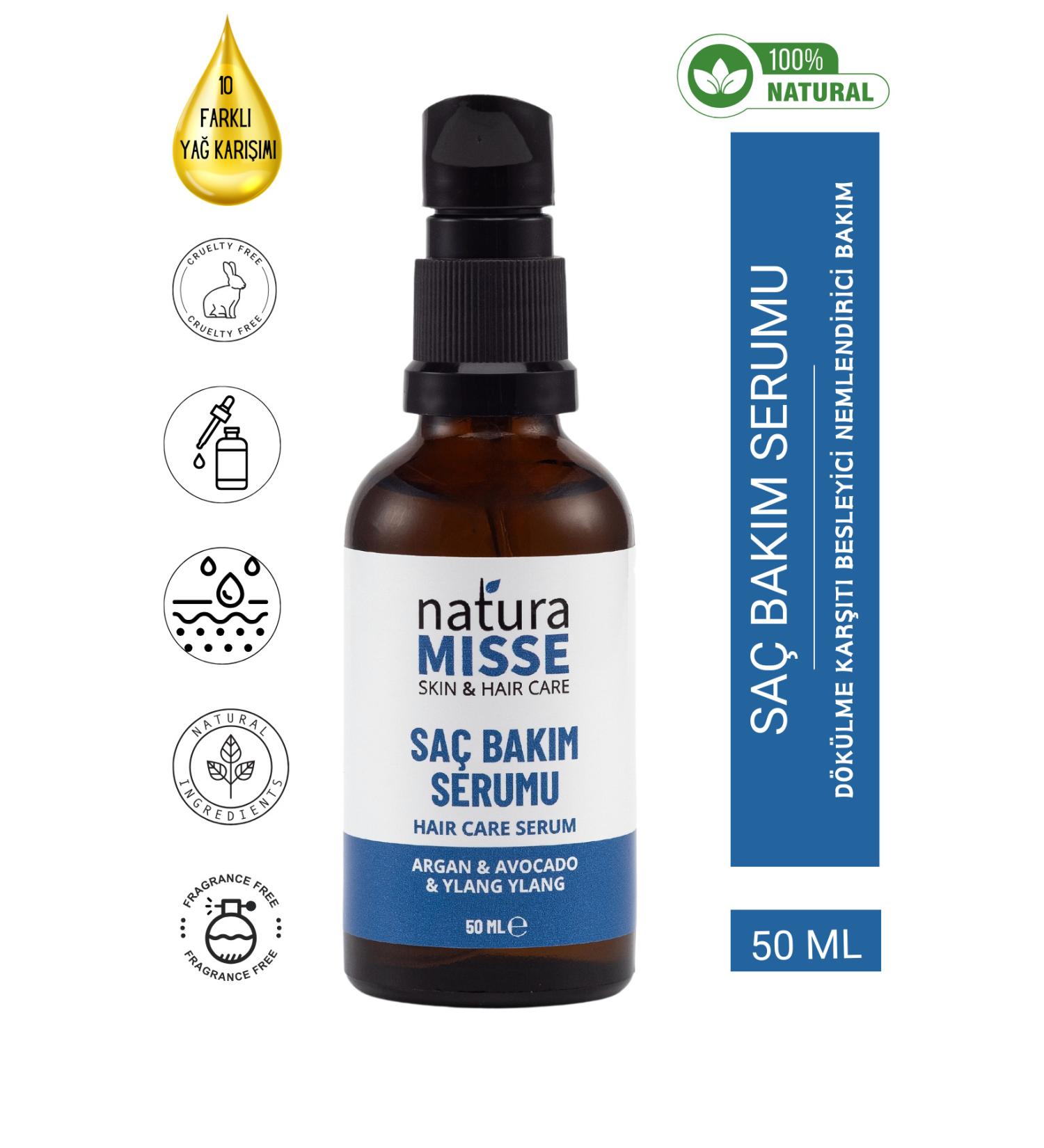 naturamisse Natural Hair Care Serum 50 ml Rich Oils Anti-Loss Nourishing Repairing Hair Serum - Buy Online on GoSupps.com