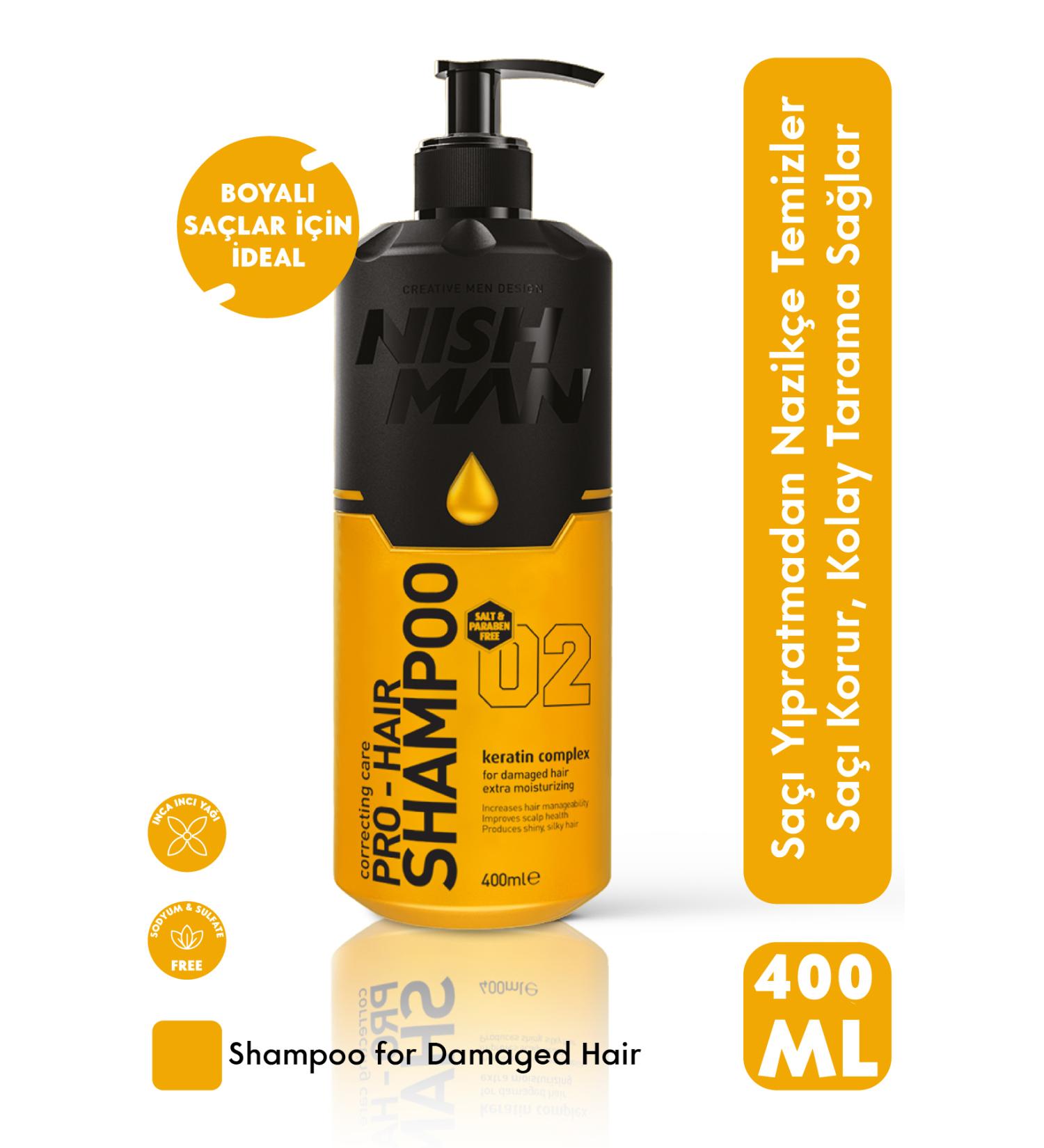 NISHMAN Salt and Paraben Free Keratin Essence Hair Care Shampoo 400 ml - Buy Online on GoSupps.com