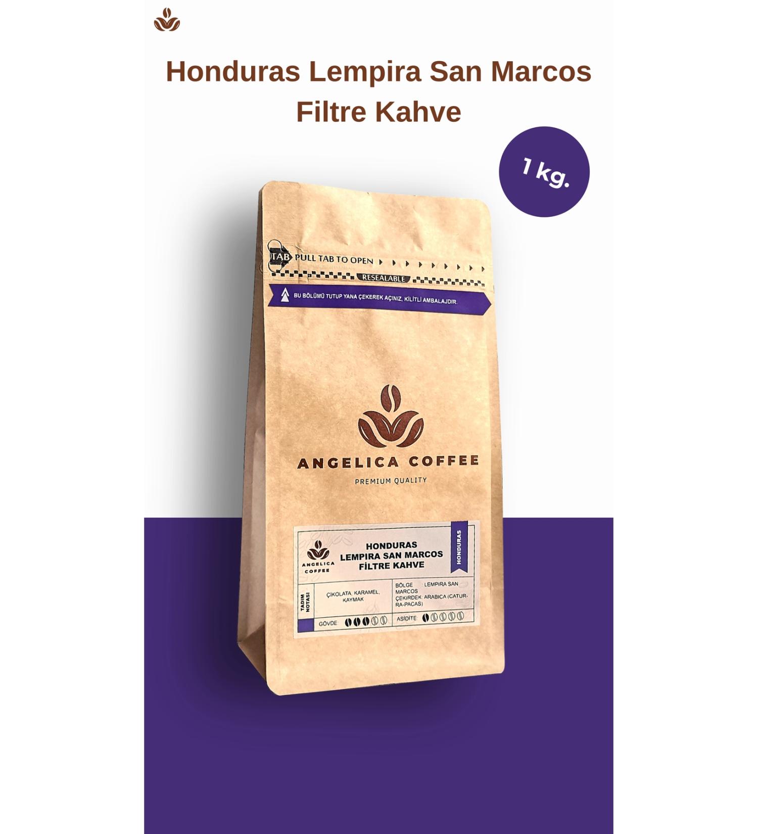 Angelica Coffee Honduras Lempira San Marcos Filter Coffee 1 lkg 1000 gr