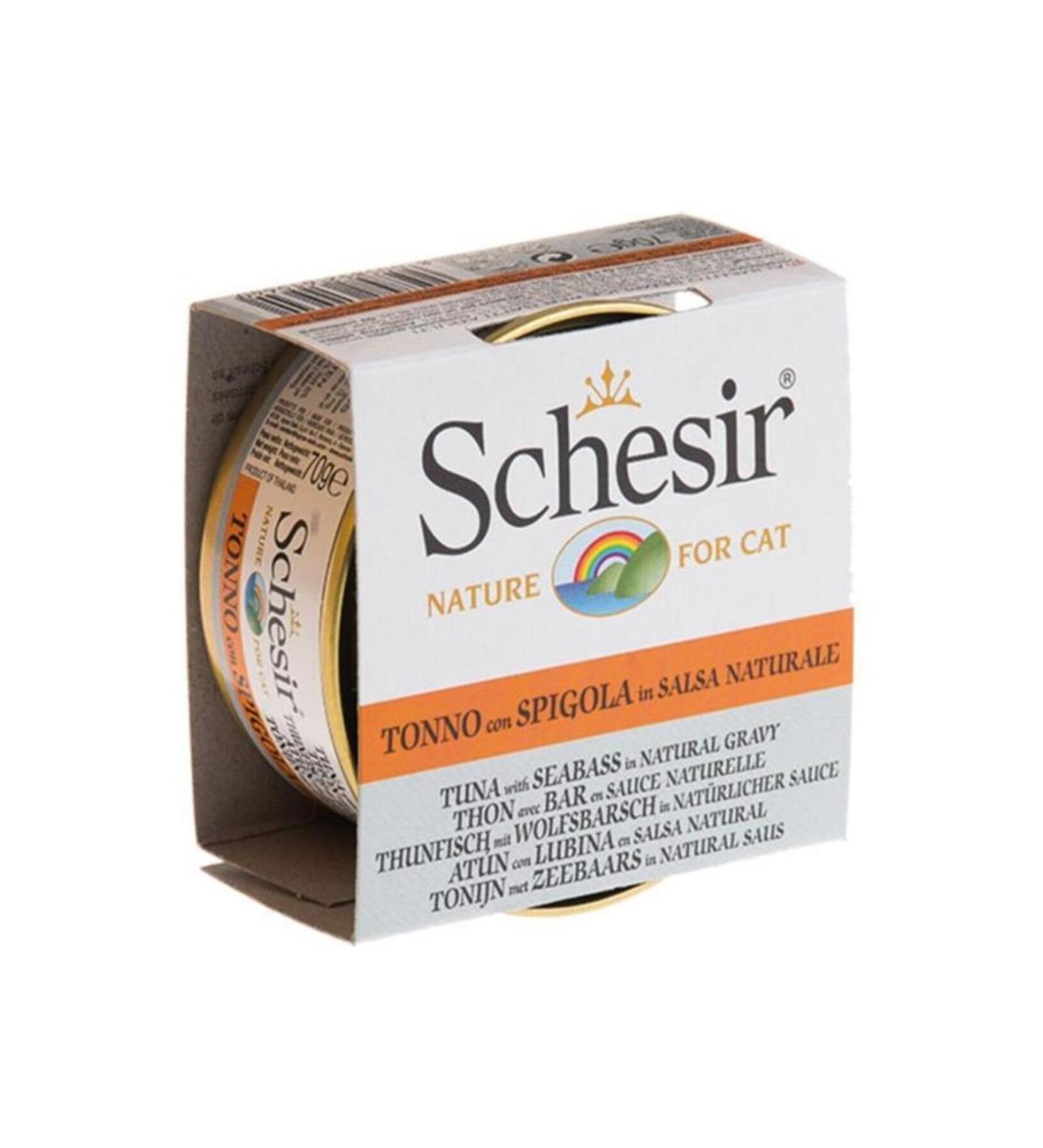 Schesir Tuna and Seabass Natural Canned Cat Food 70 gr