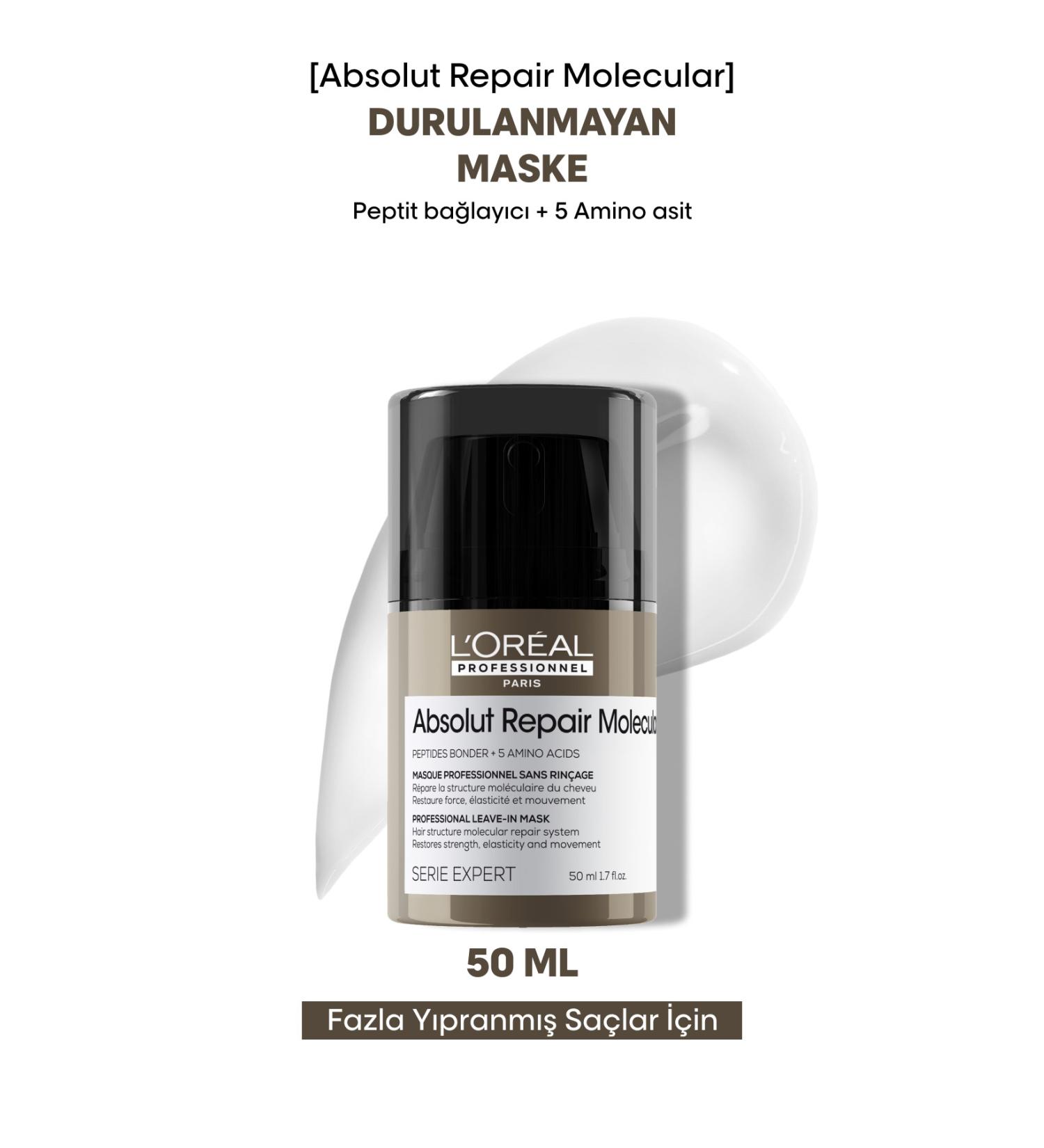 L'oreal Professionnel Absolut Repair Molecular Leave-in Mask for All Damaged Hair 50ml - Buy Online on GoSupps.com