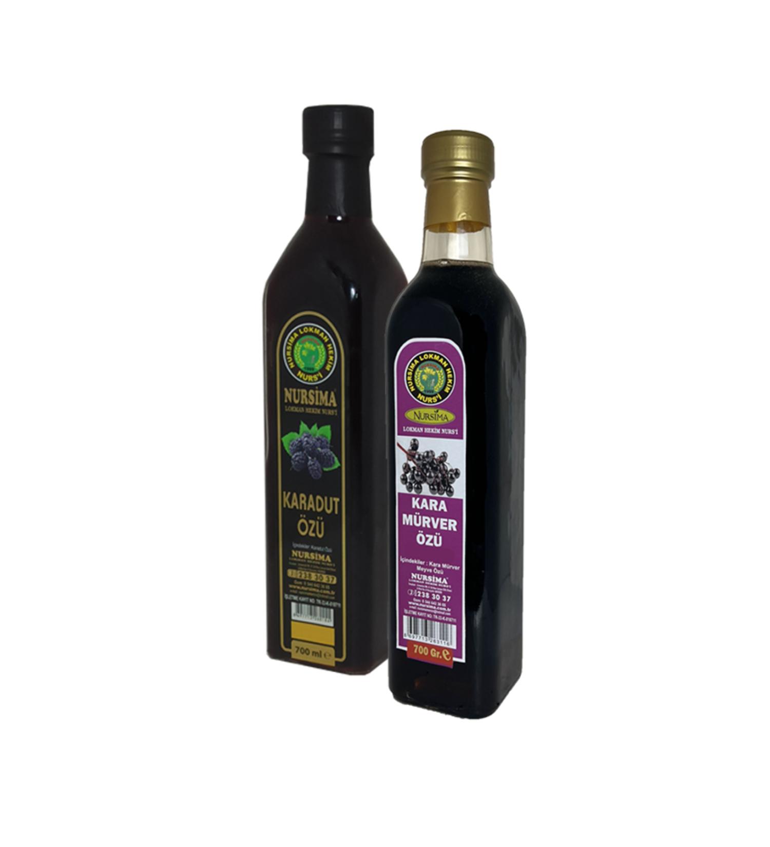 Nursima Black Elderberry Extract 700 ml and Black Mulberry Extract 700 ml Set