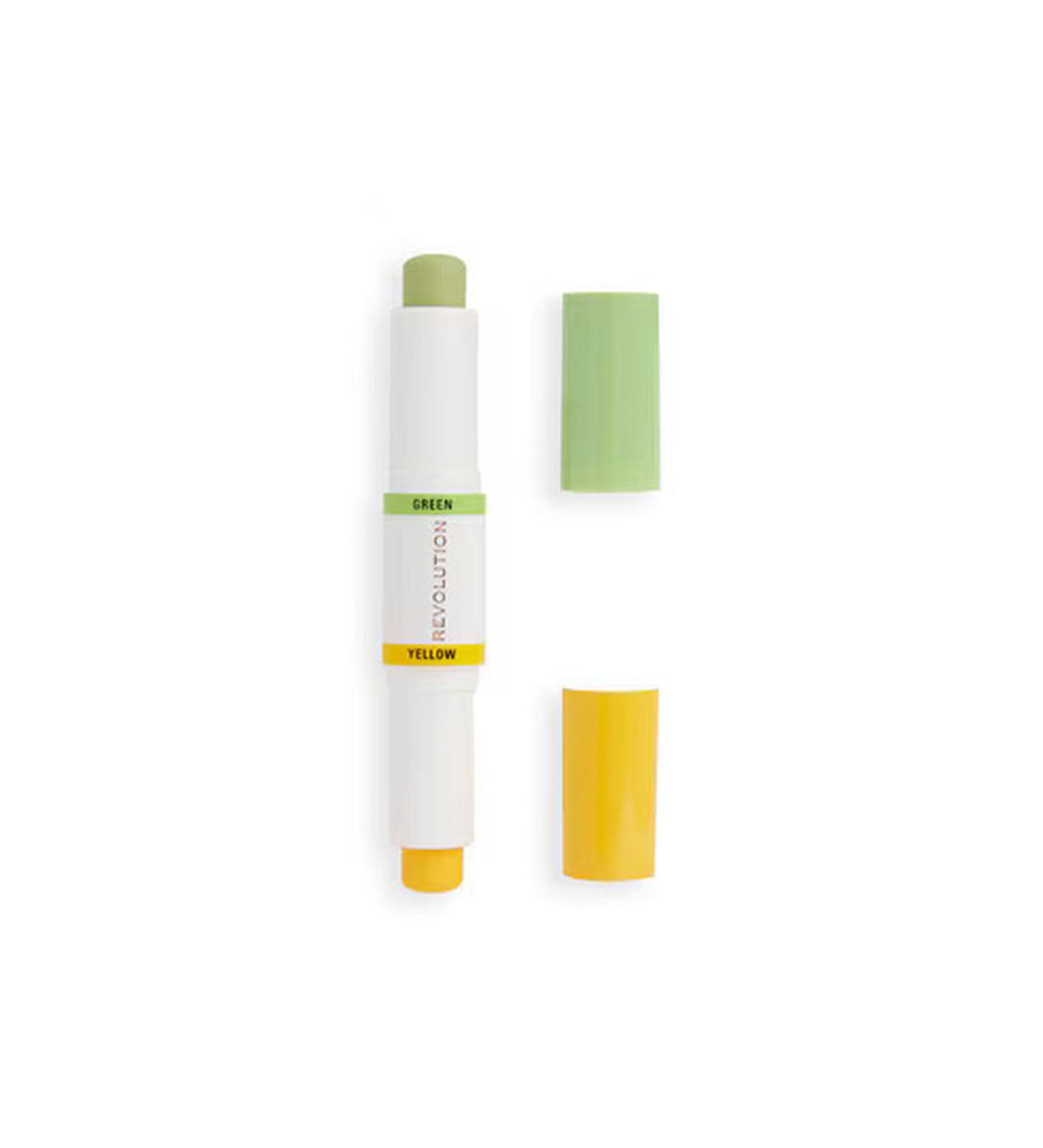 Revolution Vegan Colour Correcting Concealer Stick Yellow & Green
