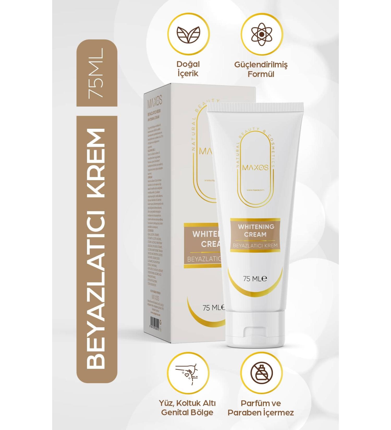 Maxos Whitening Cream 75ml Natural Content Reinforced Formula - Buy Online on GoSupps.com