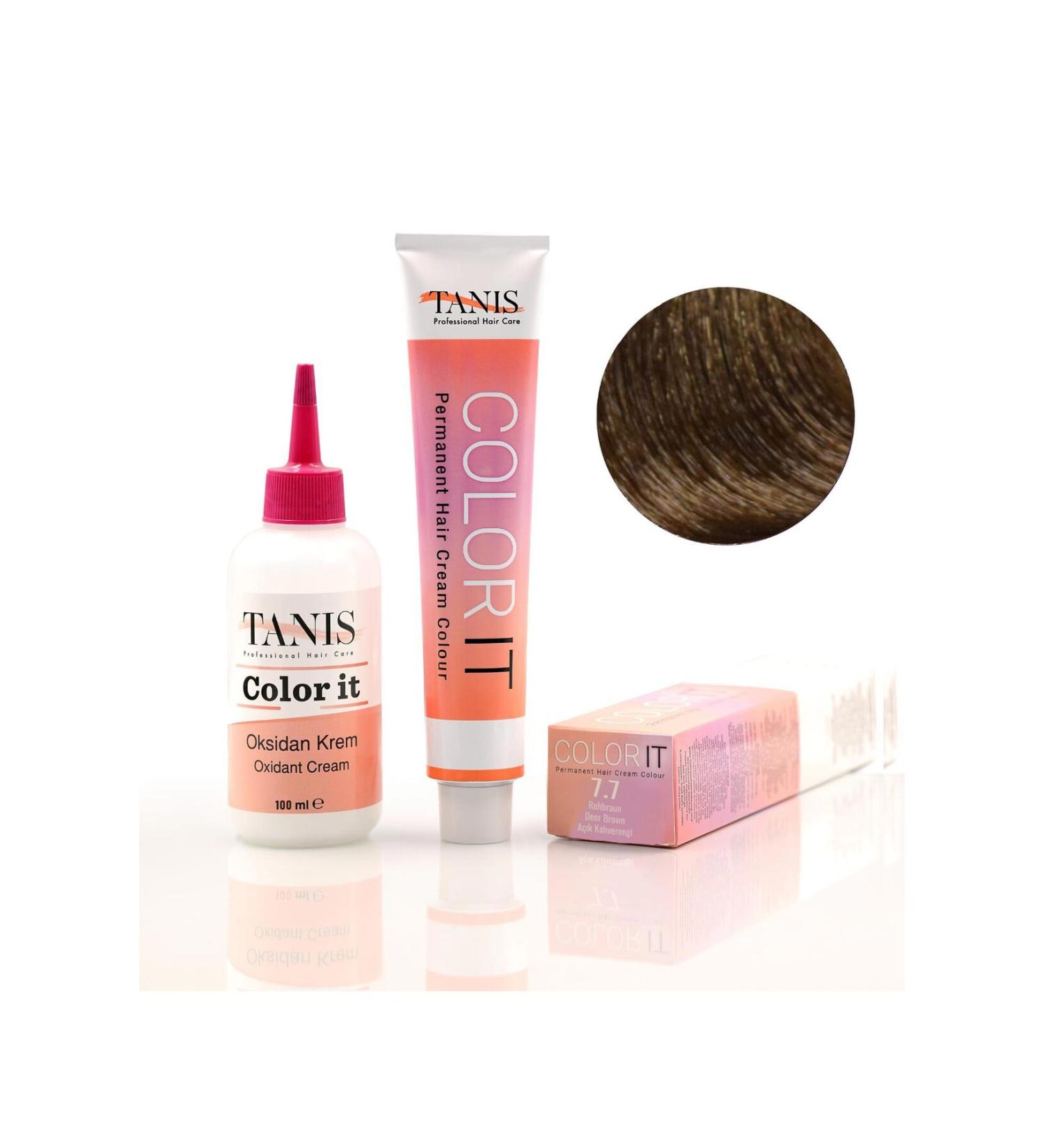 TANIS PROFESSIONAL TANIS COLOR-IT (100 ML) Permanent Hair Dye 7.7 (Light Brown)