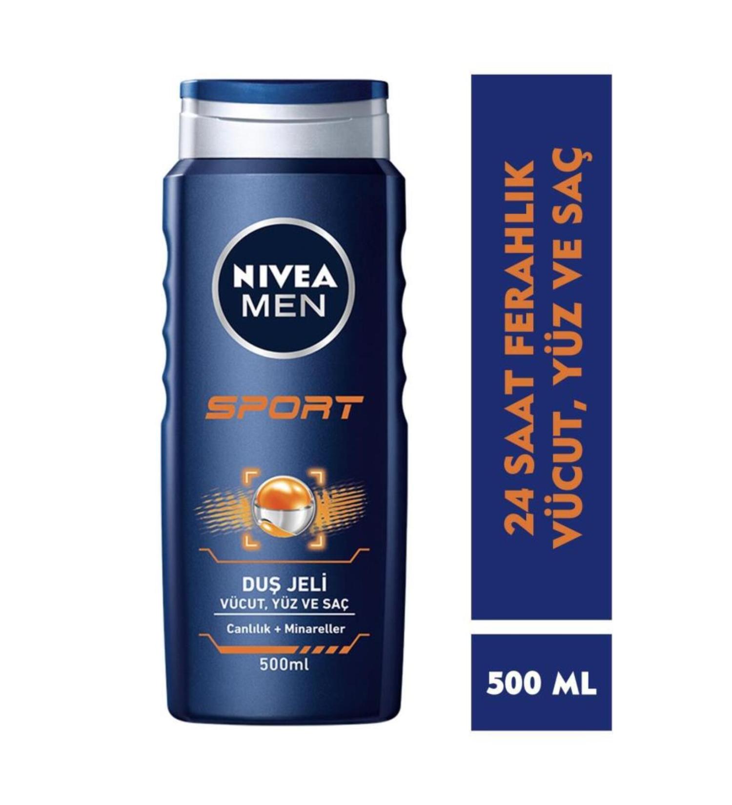 NIVEA Men's Hair and Body Shampoo eleg.1800 which refreshes your skin while cleaning it with its rich foam.