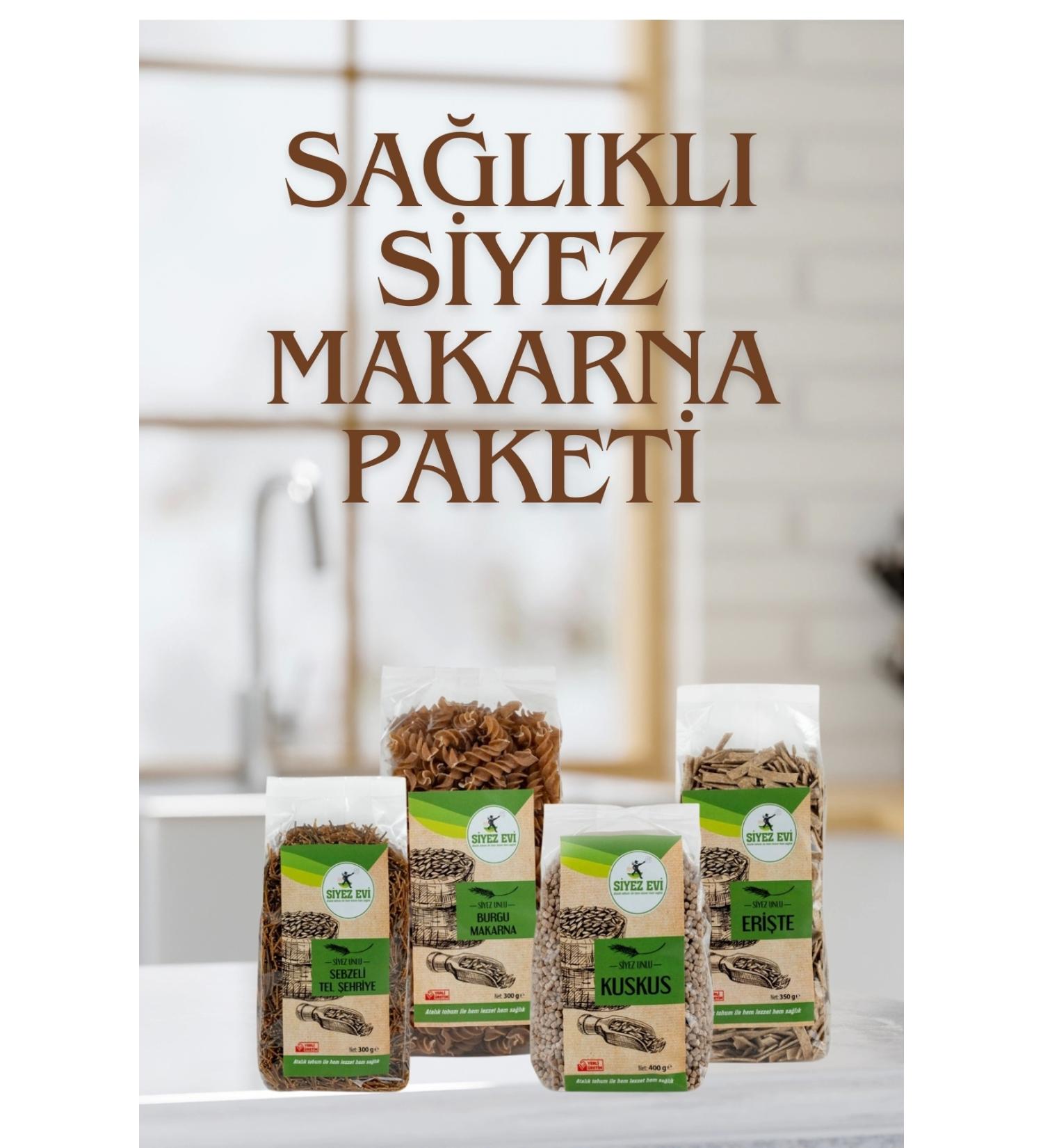 Siyez Evi 0 Siyez Flour Pasta Package 4 Types of Pasta (COUSCOUS VERMICHEL FLOUR NOODLES)