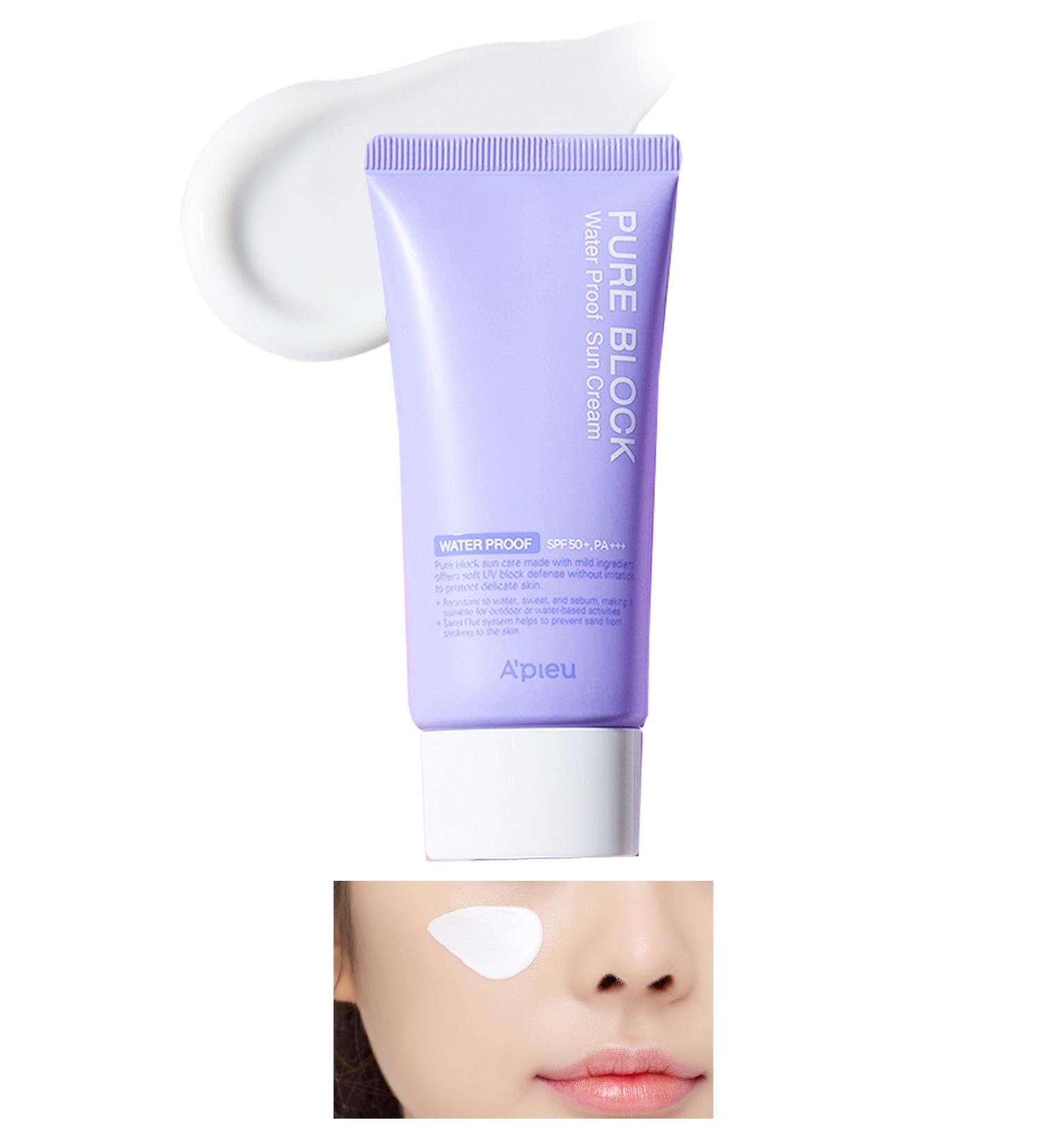 Missha Sweat and Water Resistant Sun Cream A'PIEU Pure Block Water Proof Sun Cream SPF50+/PA+++ 50ml - Buy Online on GoSupps.com