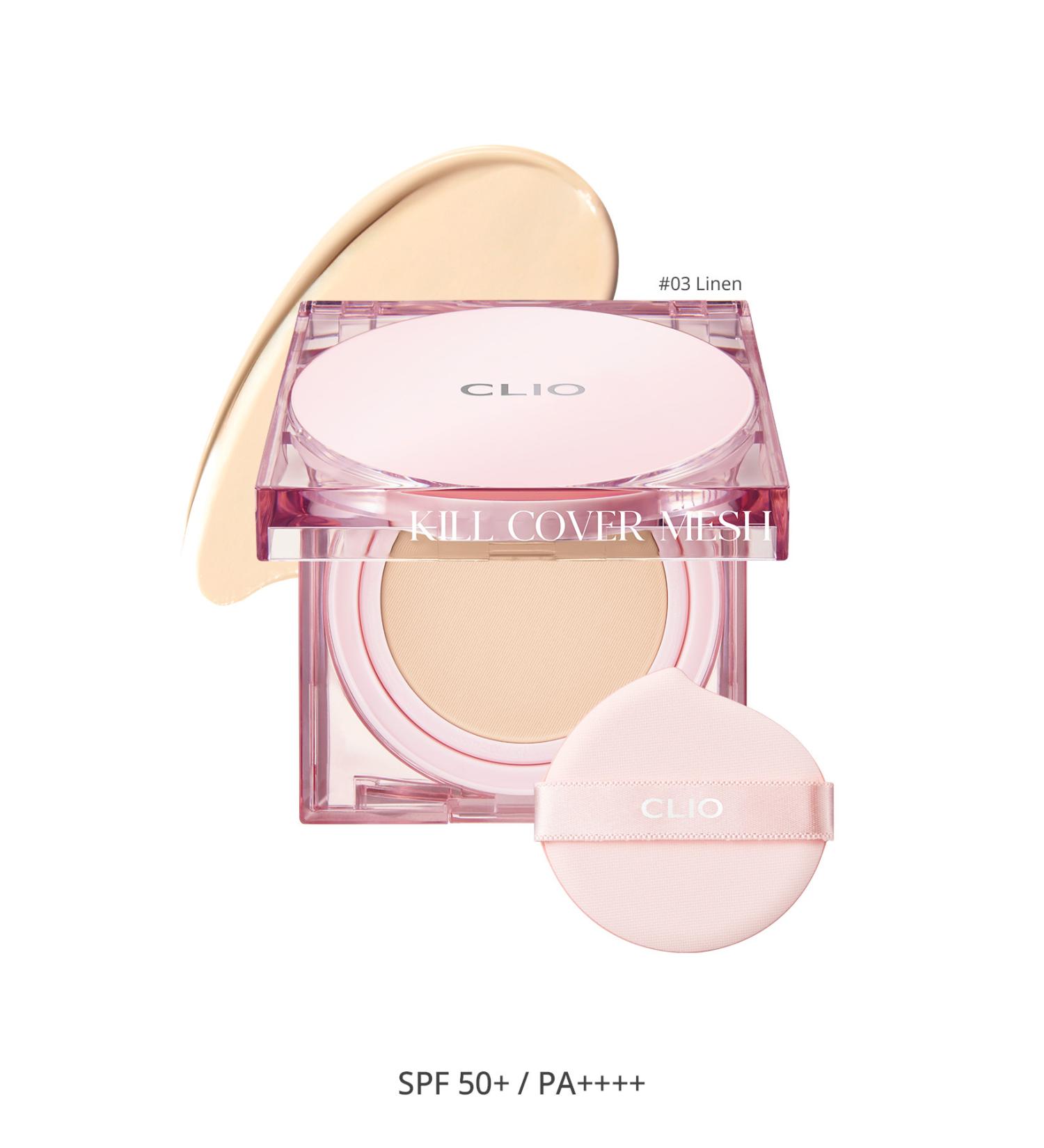 CLIO Intense Moisture and Shine Cushion Kill Cover Mesh Glow Cushion Refill Spf50 Pa (3 LINEN) - Buy Online on GoSupps.com