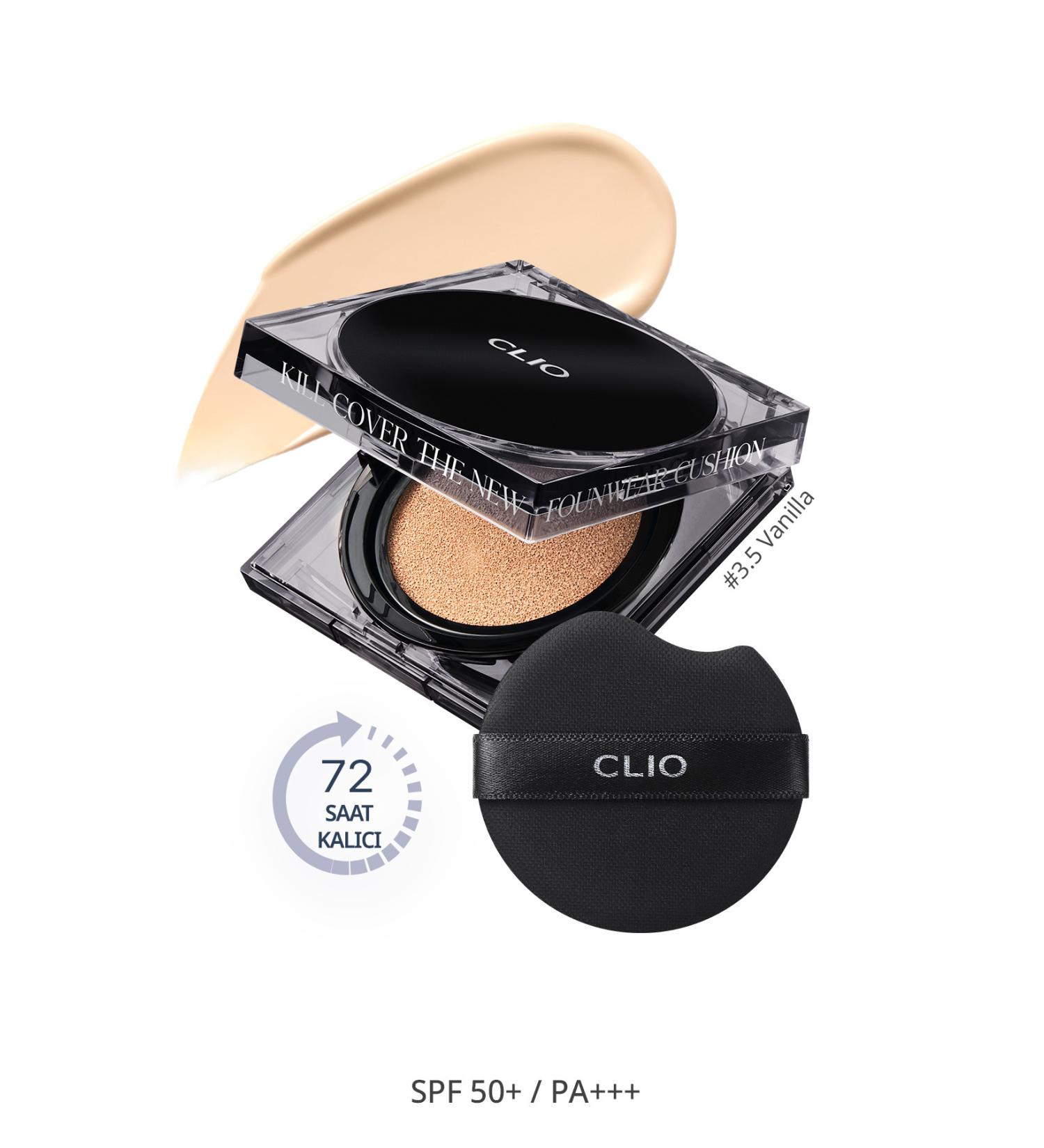 CLIO Permanent Concealer Cushion Kill Cover The New Foundation Cushion Refill Spf50 Pa (3.5 VANILLA) - Buy Online on GoSupps.com