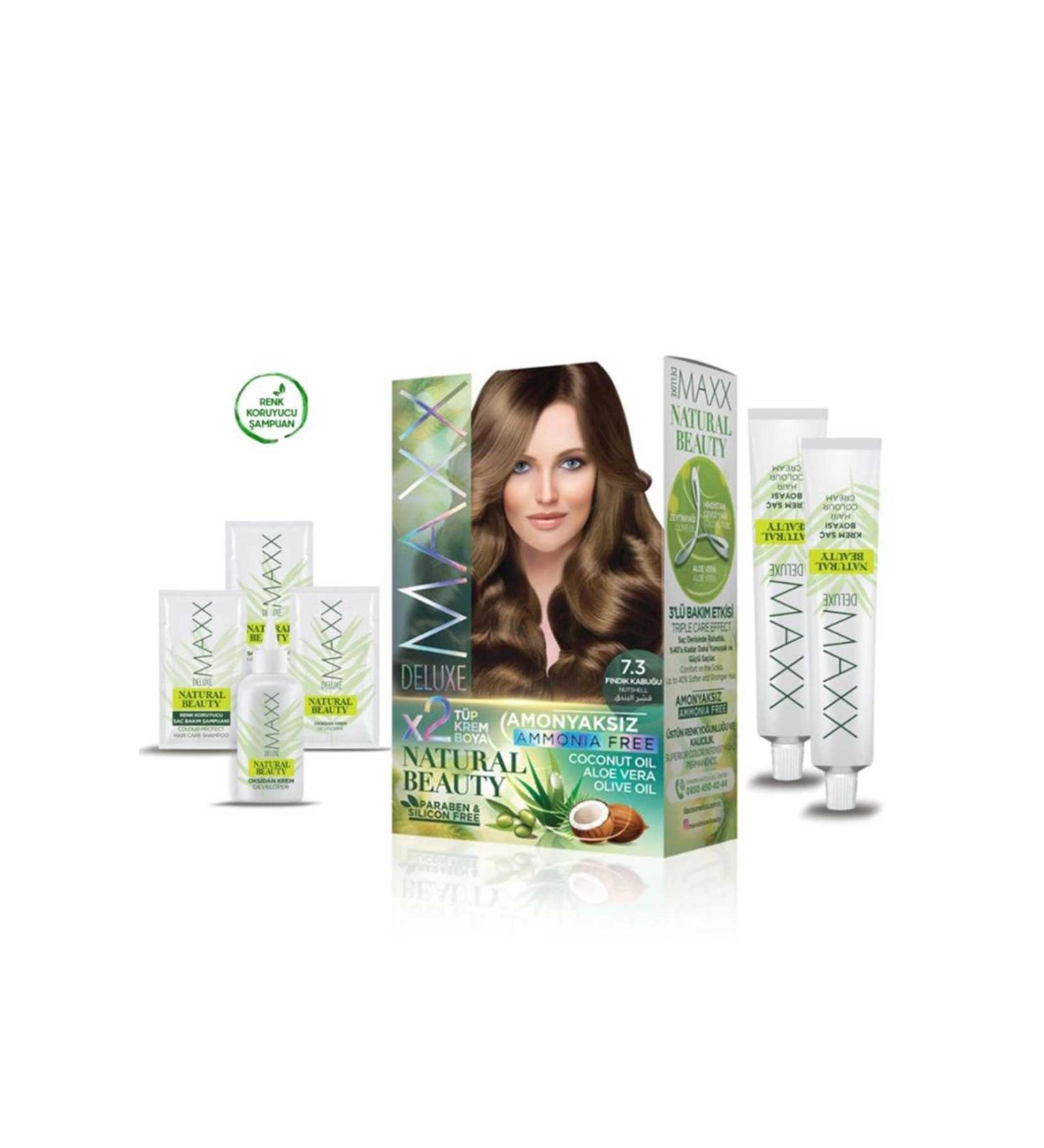 Natural Beauty Ammonia-Free Hair Dye 7.3 Hazelnut Shell - Lisinya