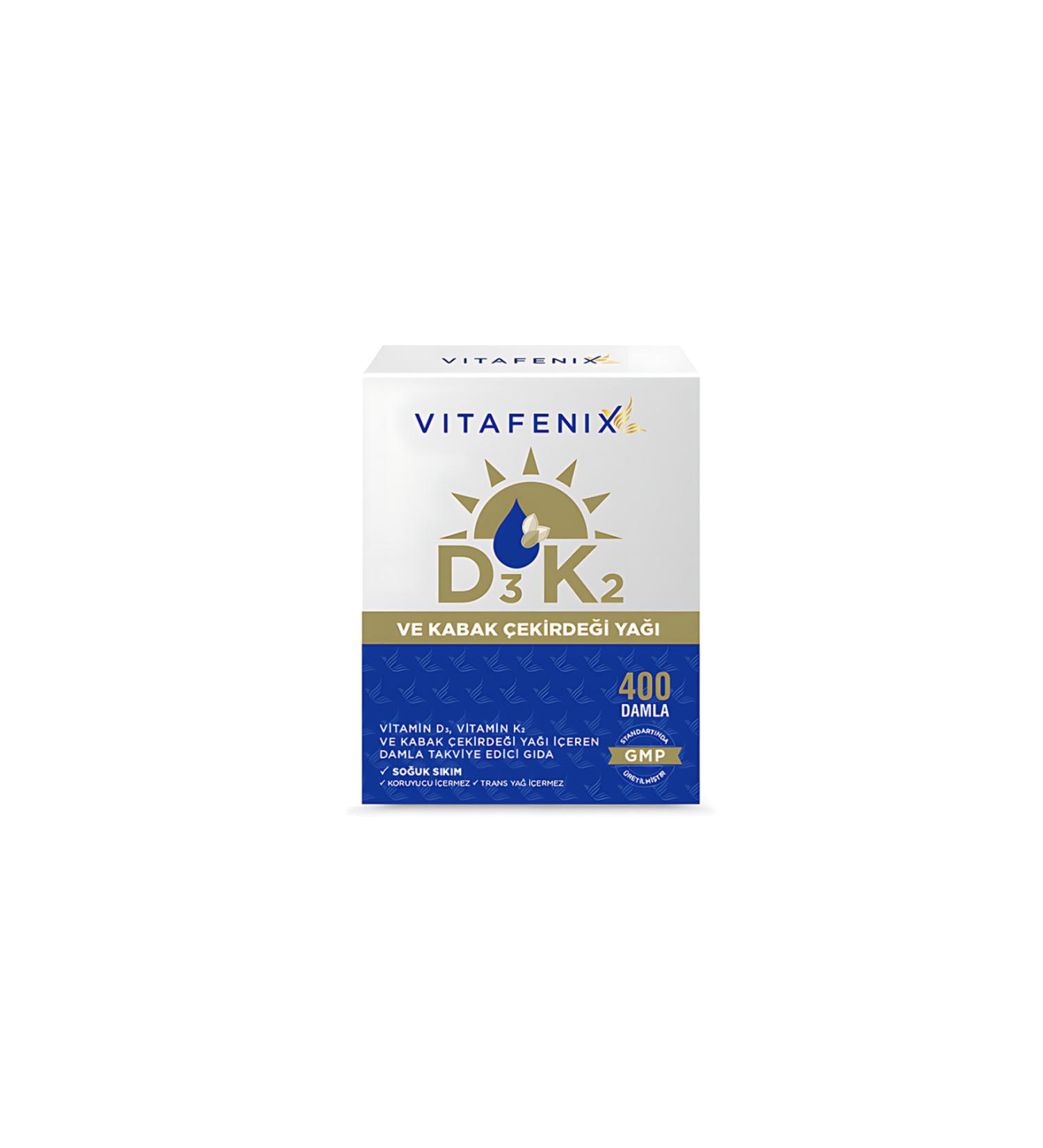 Vitafenix D3K2 and Pumpkin Seed Oil Containing Supplementary Food (New Packaging)