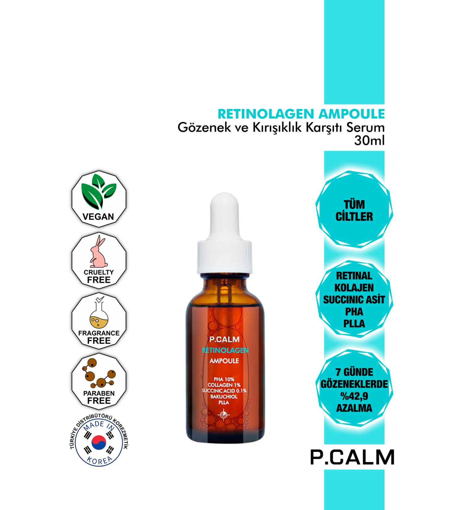 P Calm P.calm Retinal and Collagen Containing Pore Wrinkle Anti-Aging Retinolagen Serum 30ml - Buy Online on GoSupps.com