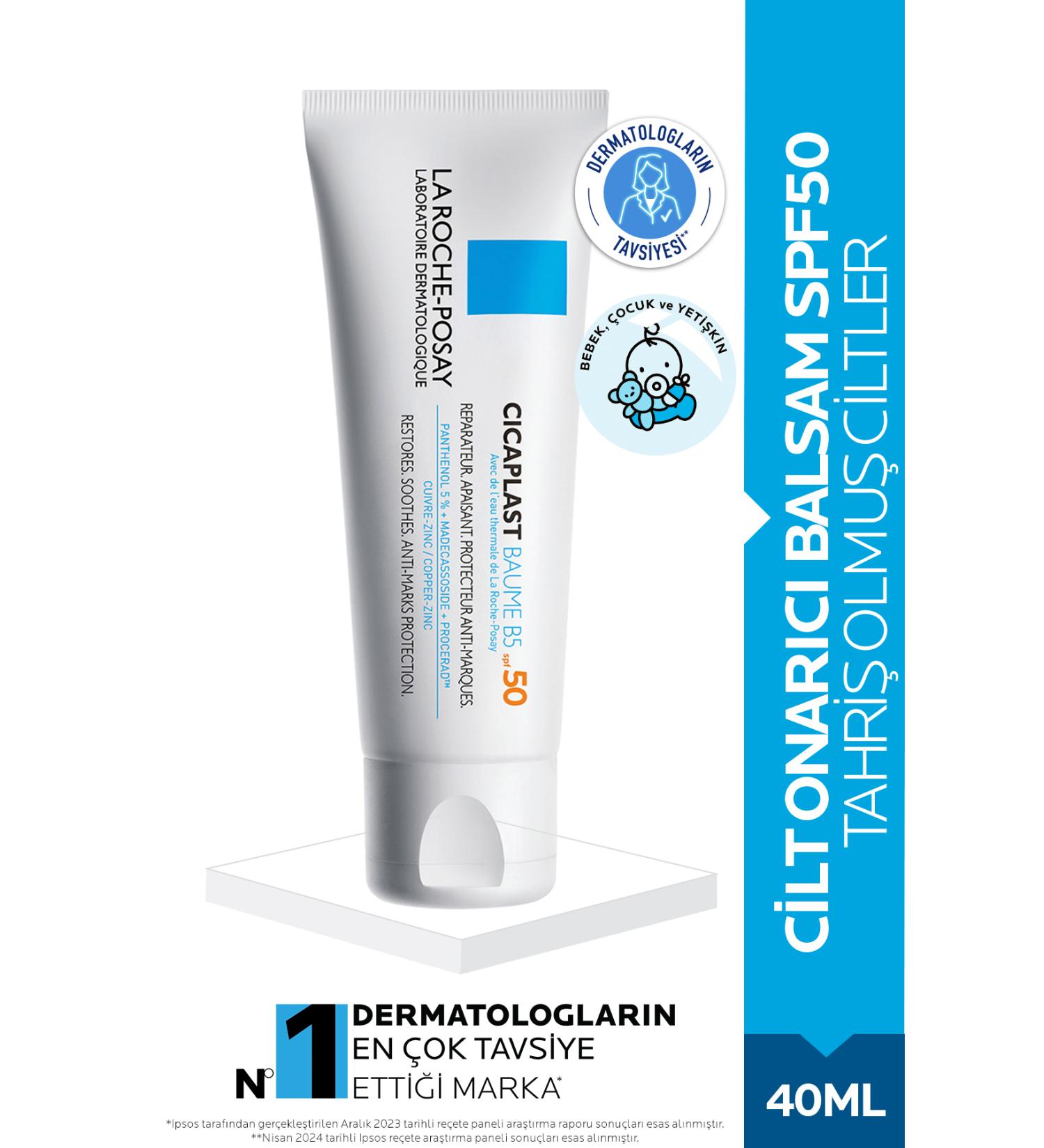 La Roche Posay Cicaplast Baume B5+ SPF50+ Repairing Care Cream with Sunscreen - 40ml