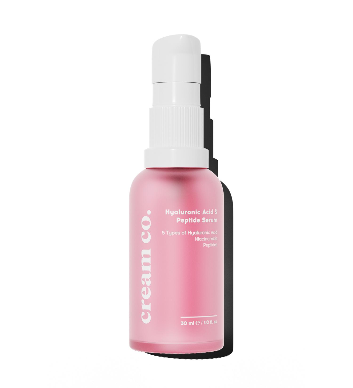 Cream Co. Hyaluronic Acid Peptide Serum | Hydrating Brightening | Caffeine Niacinamide | All Skin Types - Buy Online on GoSupps.com