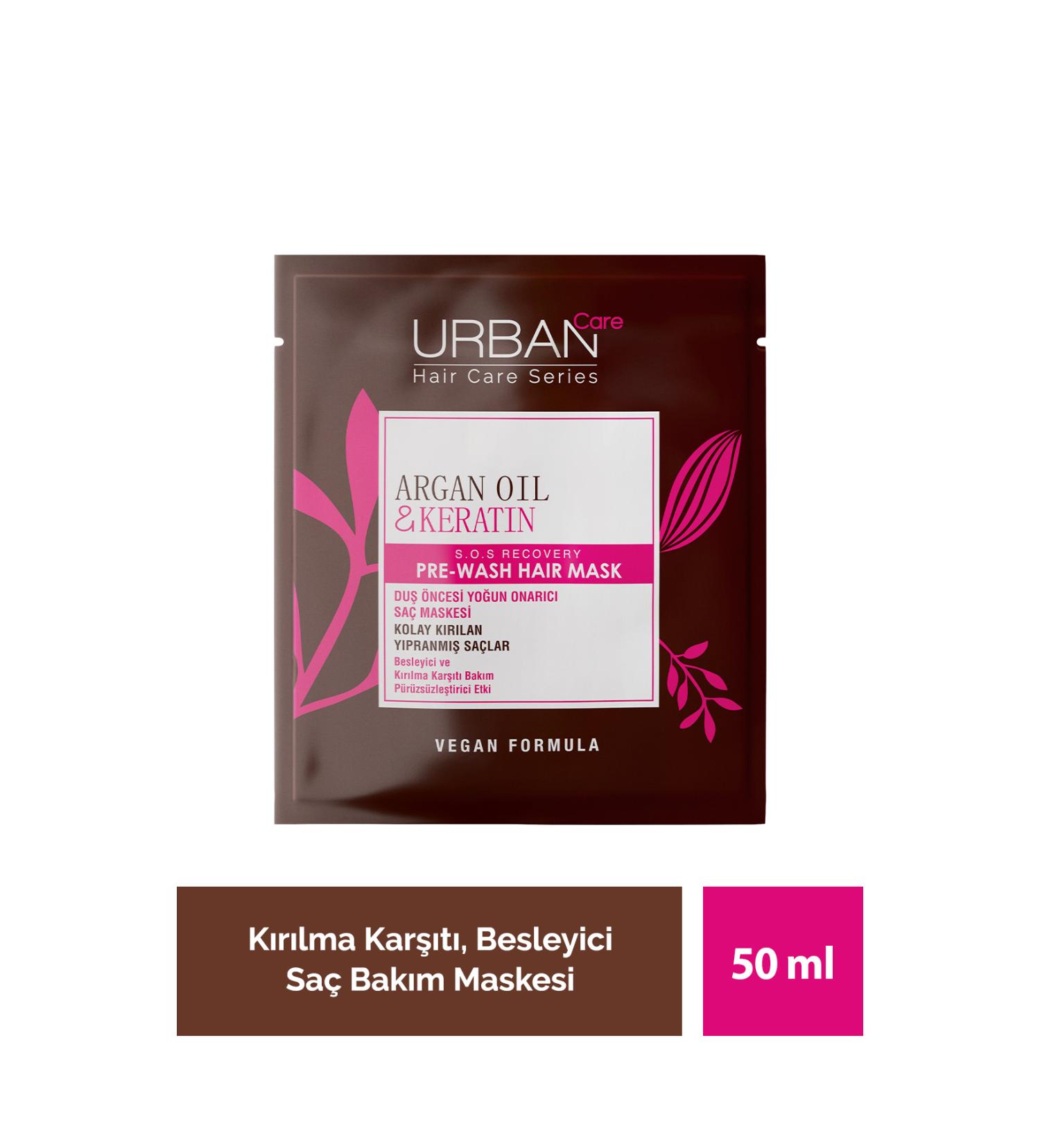 Urban Care Argan Oil & Keratin Nourishing Pre-Shower Hair Care Mask for Brittle Hair-vegan-50ml - Buy Online on GoSupps.com
