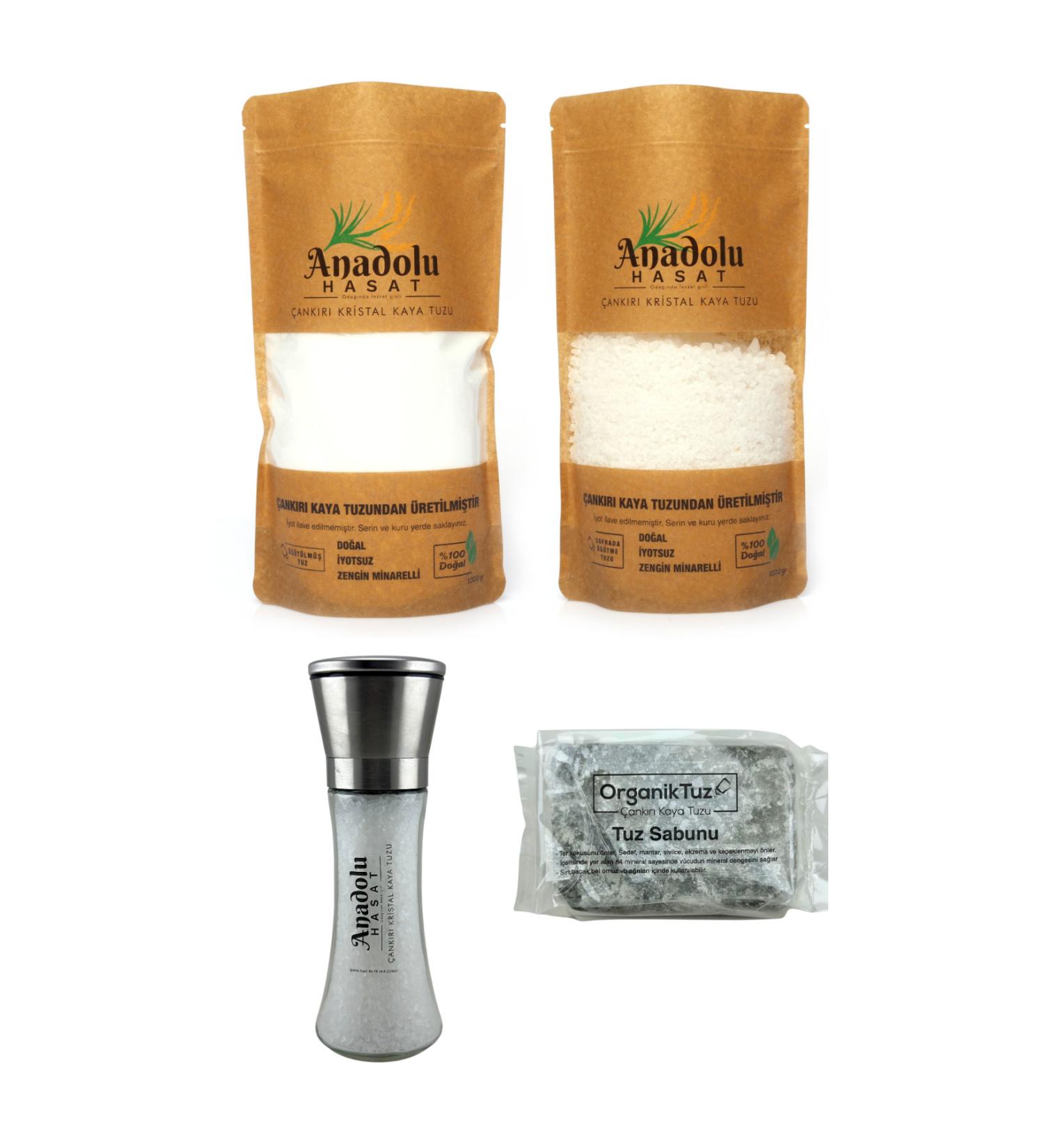 ANATOLIAN HARVEST 1Kg ank r Crystal Ground 1Kg ank r Coarse Rock Salt 200Gr Salt Mill Salt Soap - Buy Online on GoSupps.com