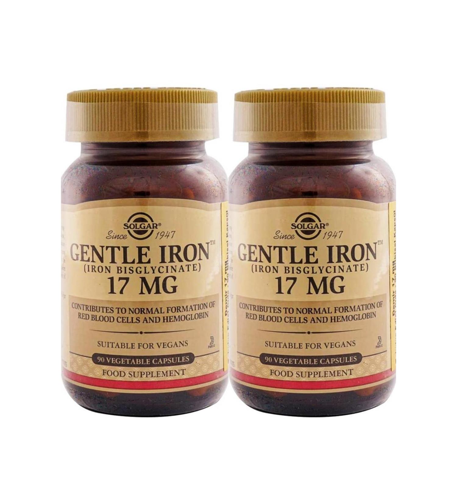Solgar Gentle Iron 17 Mg 90 Capsules 2 Pieces