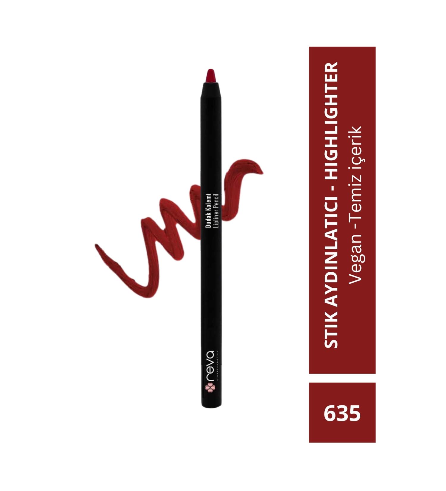 REVA Creamy Plumping Burgundy Lip Pencil & Plumping Lip Liner Crimson No:635 - Buy Online on GoSupps.com