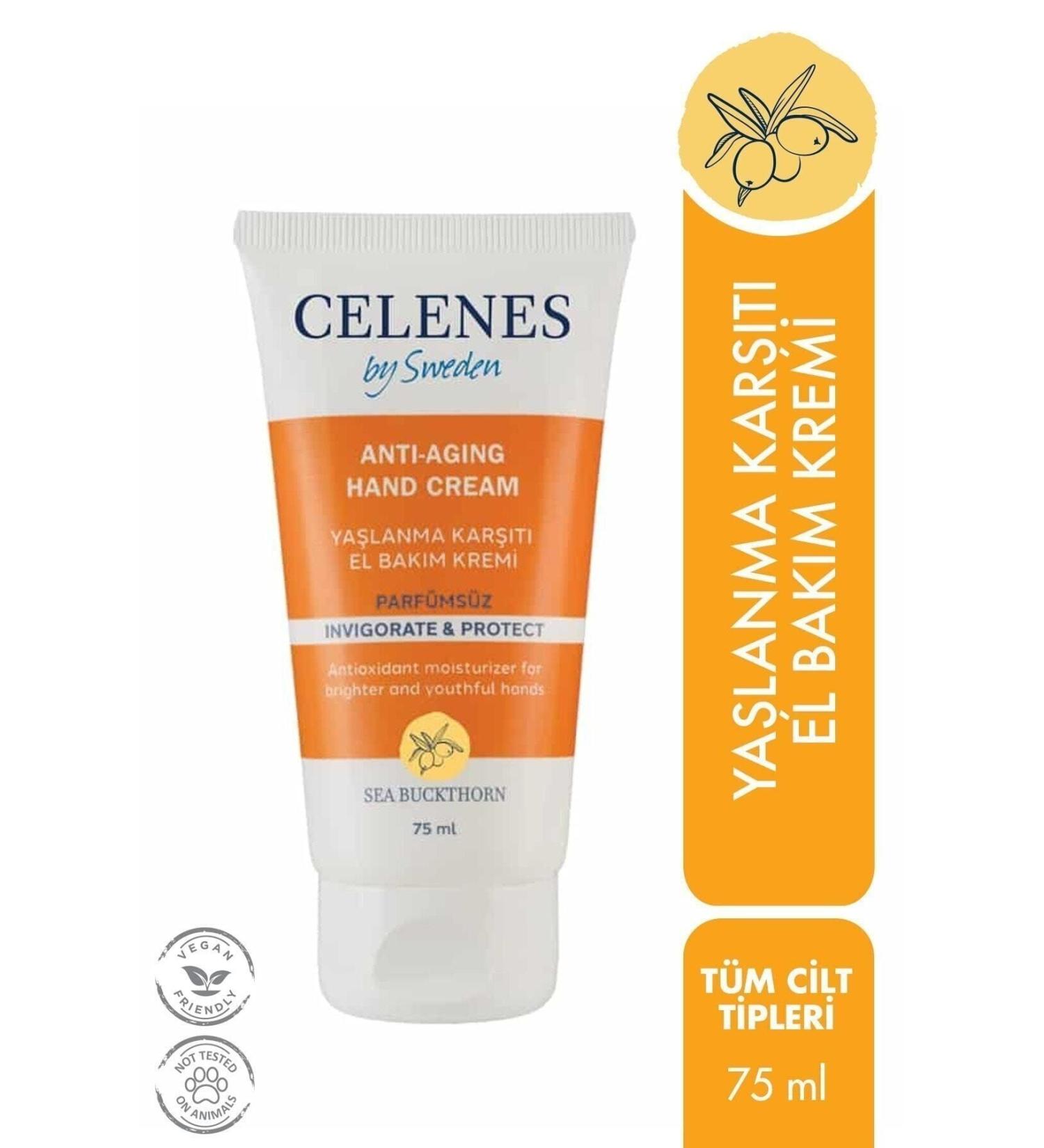 Celenes by Sweden Sea Buckthorn Anti-Aging Hand Cream 75ml - Buy Online on GoSupps.com