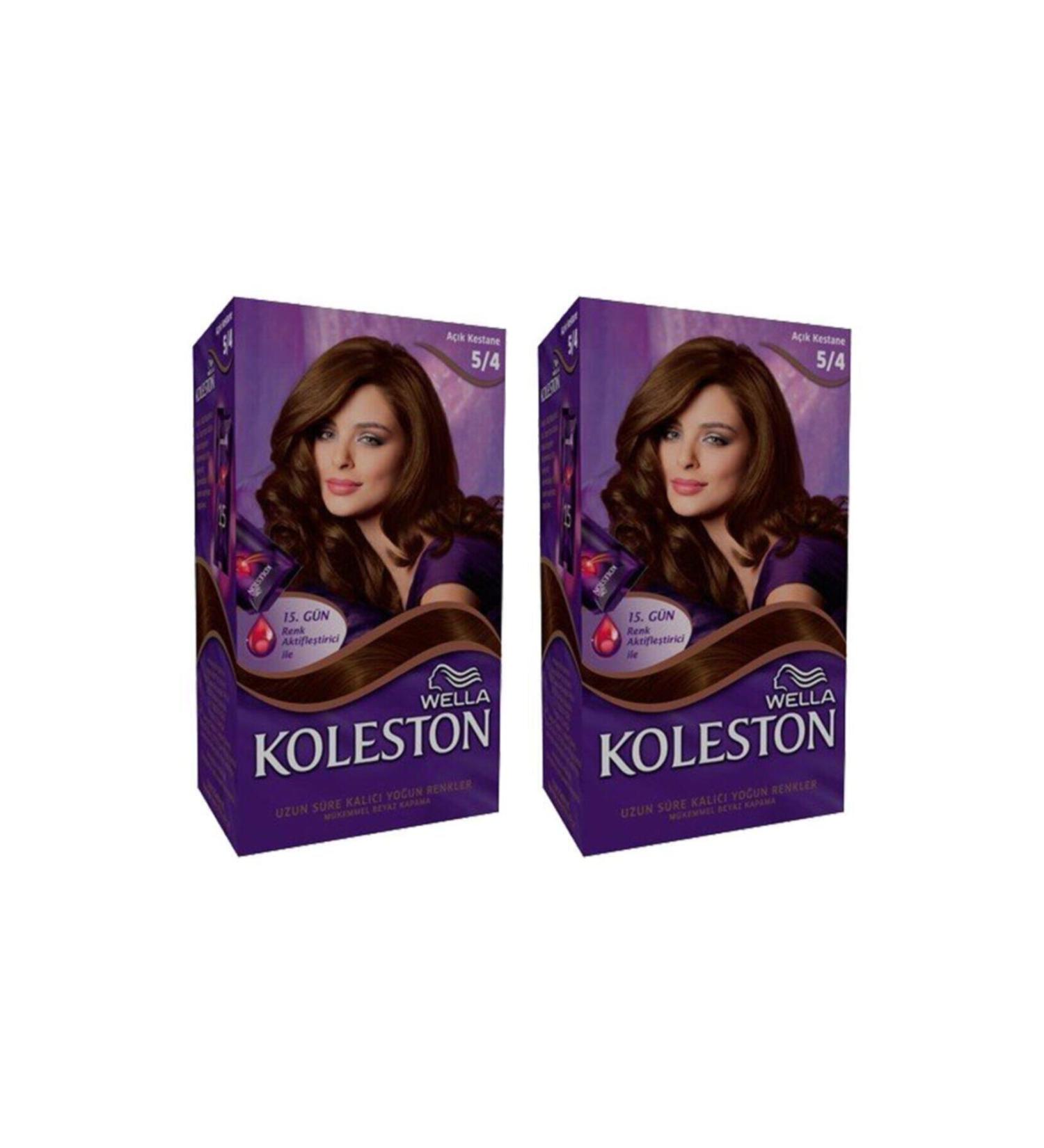 Wella Koleston Kit Hair Dye 5/4 Light Chestnut X 2 Pieces
