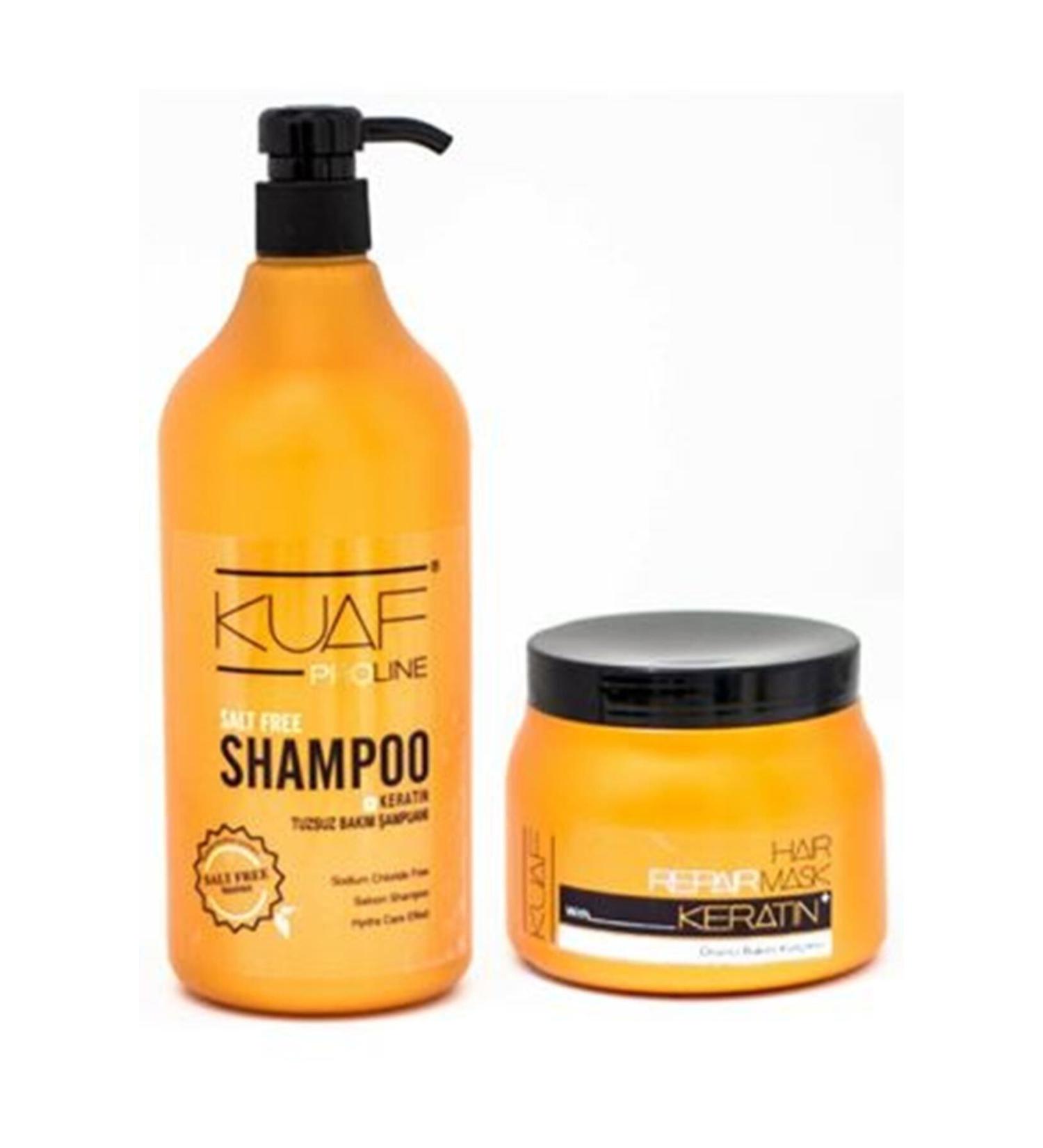 Kuaf Salt-Free Shampoo 1000 ml X Keratin Hair Mask 500 ml