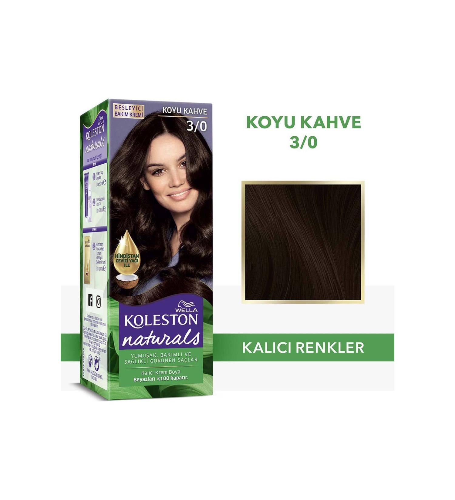 Wella Koleston Naturals Hair Dye 3/0 Dark Brown - Buy Online on GoSupps.com