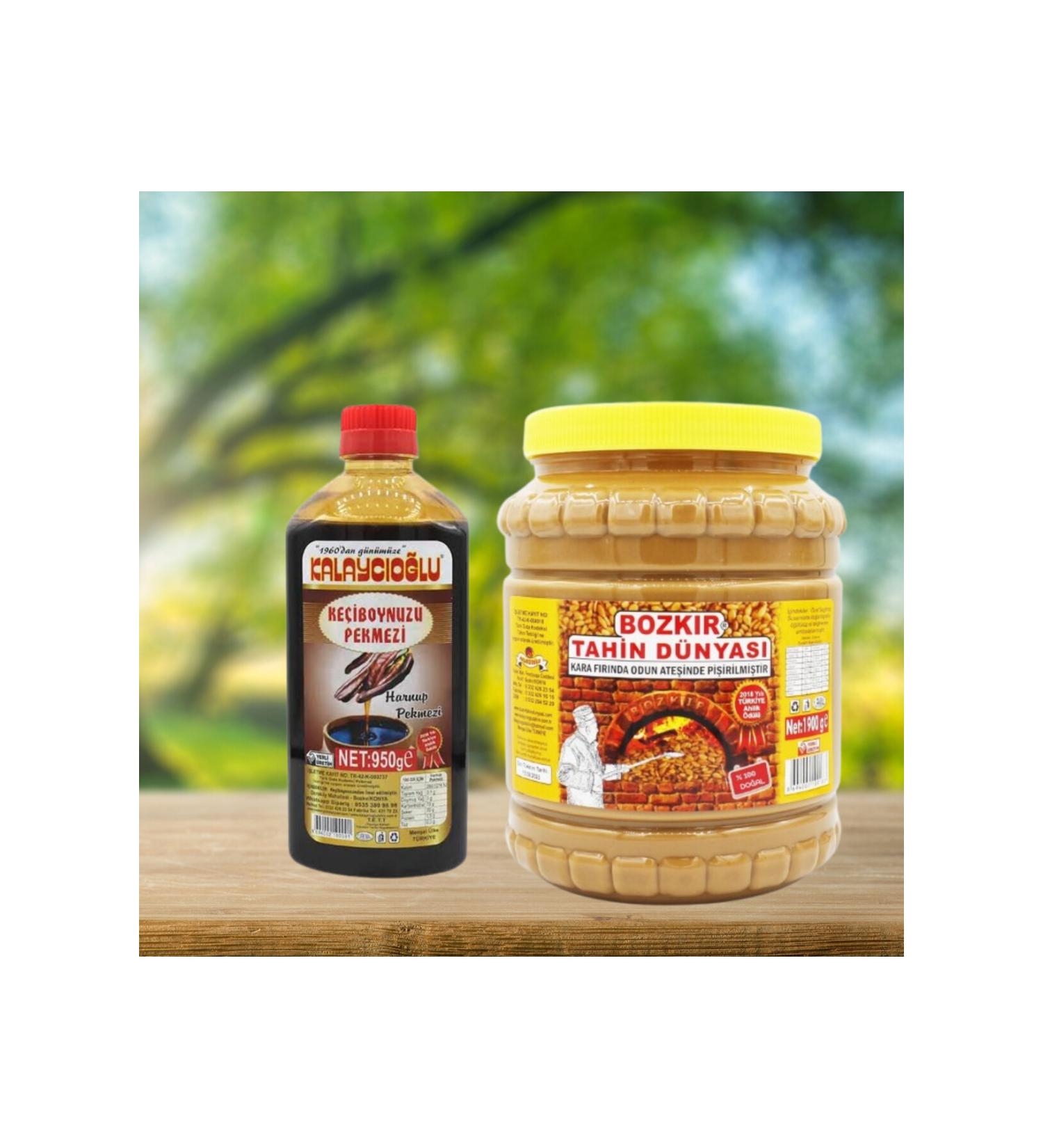 Kalayc o lu Bozk r Tahini Center Roasted Whole Wheat Tahini 1900 gr & Carob Molasses 950 gr