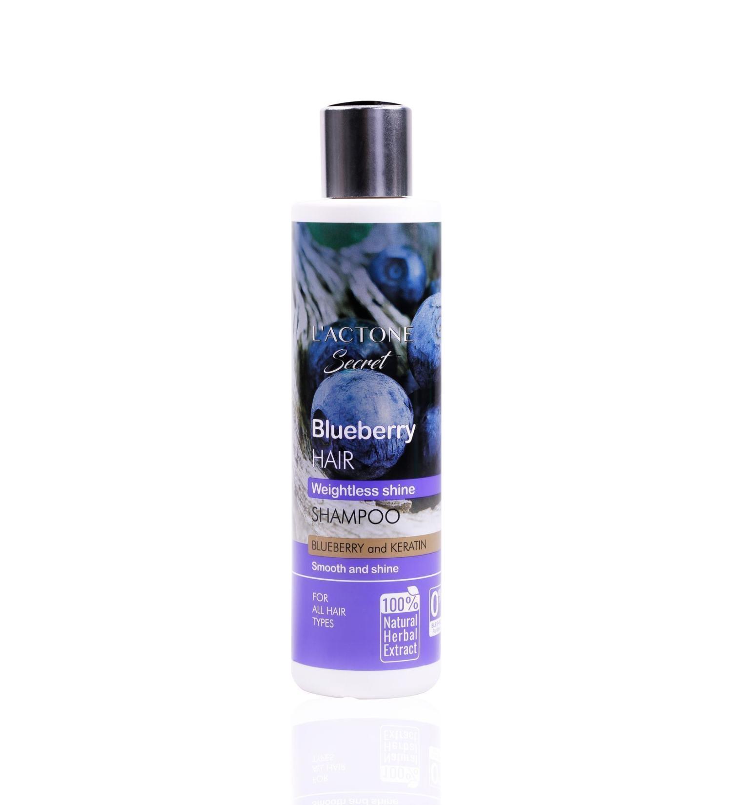 L'ACTONE Secret Blueberry Hair Weightless Shine Shampoo 300 ml / Blueberry and Keratin Shampoo - Buy Online on GoSupps.com
