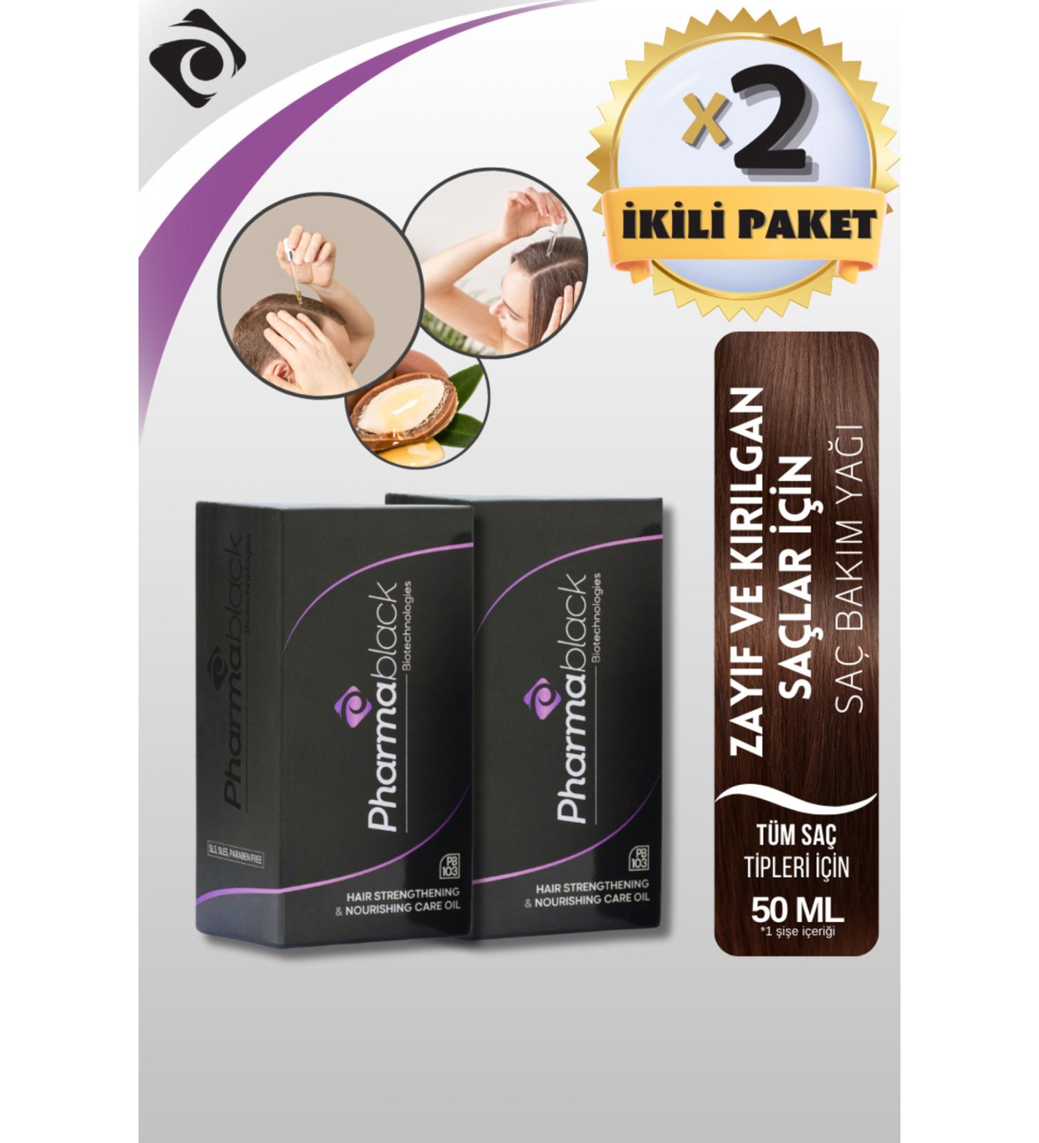 Pharmablack Anti-Loss Fast Hair Growth Nourishing and Repairing Hair Care Oil 50 Ml 2 pieces