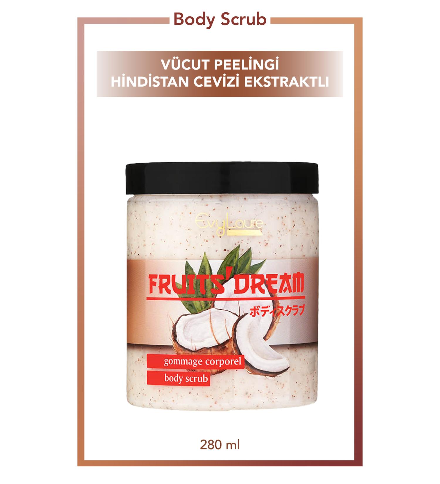 EvyLaure Fruits' Dream Body Scrub | Contains Coconut Extract | 280 ml