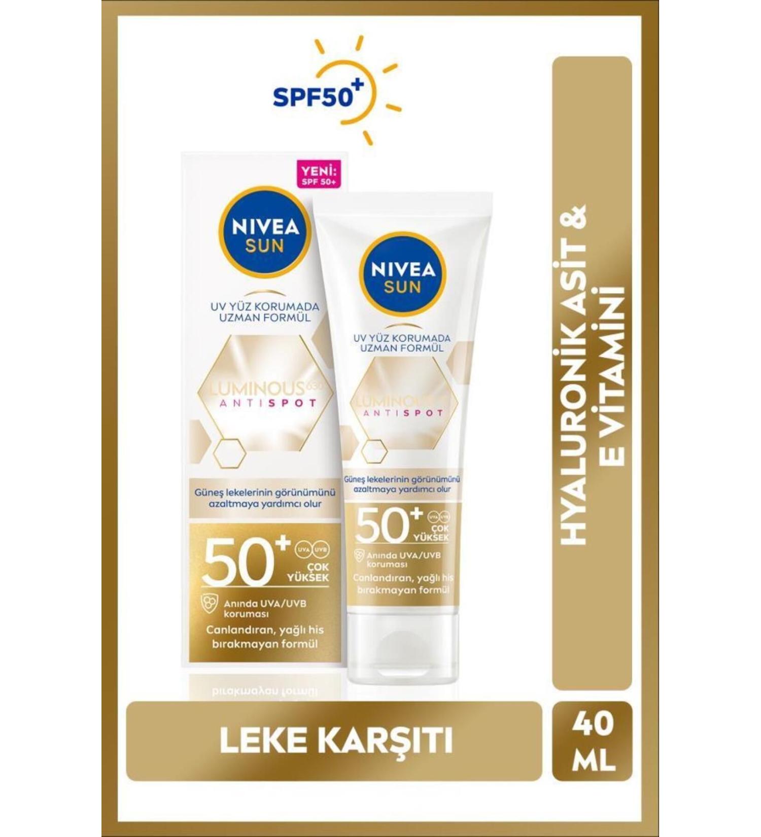 NIVEA Repairing and Protective Sun Cream Helping to Reduce Spots 40ml Spf50 Demb.1226 - Buy Online on GoSupps.com