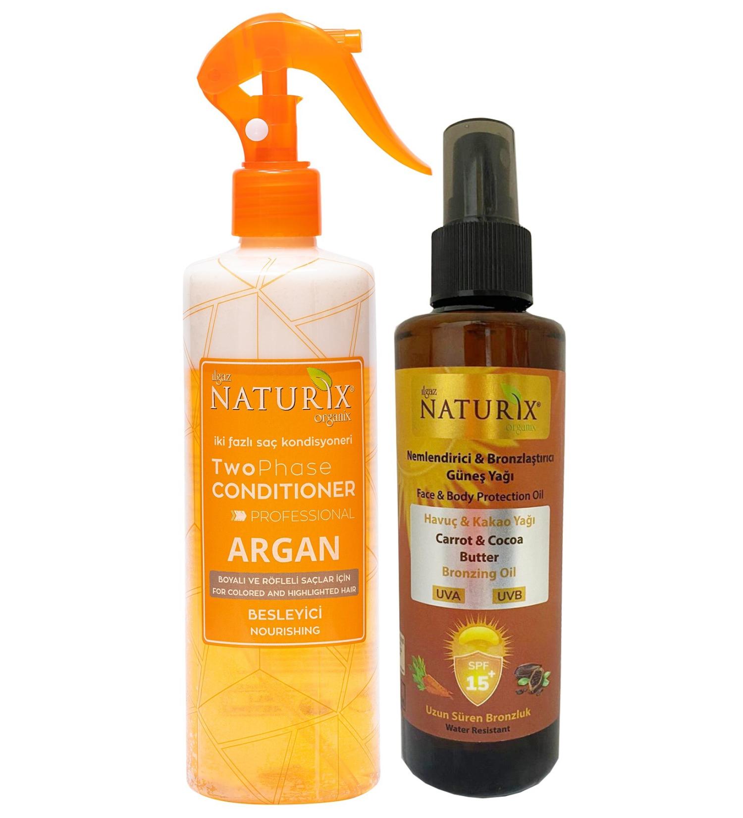 Naturix Naturix Cocoa & Carrot Oil Spf 15 + Argan Blow Dry Water