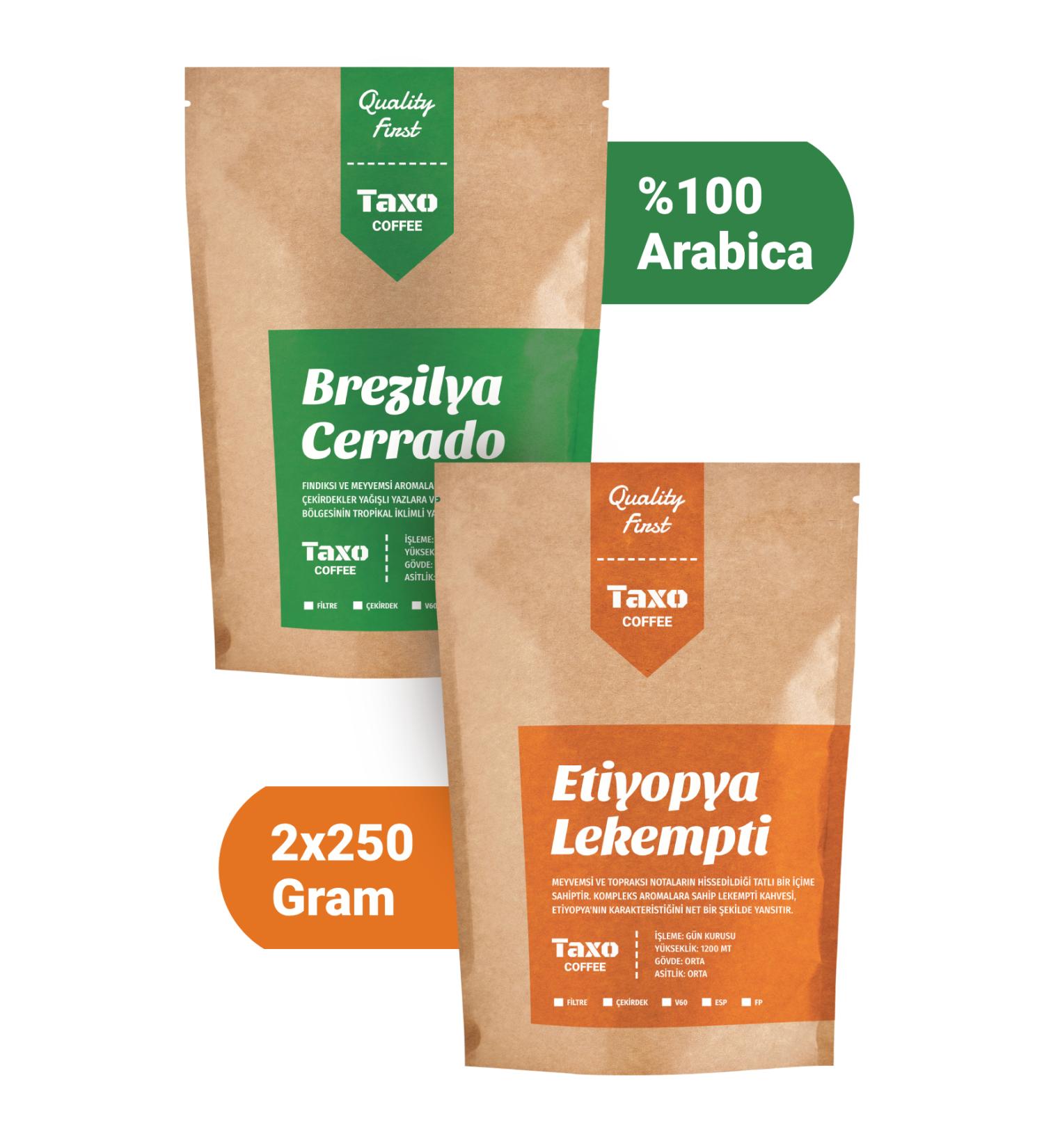 Taxo Coffee Ethiopia Brazil 2x250gr Filter Coffee - Buy Online on GoSupps.com