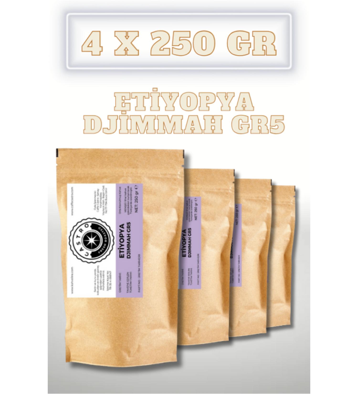 Castro Ethiopia Djimmah GR5 Coffee 1000 Gr. (4x250 Gr.)