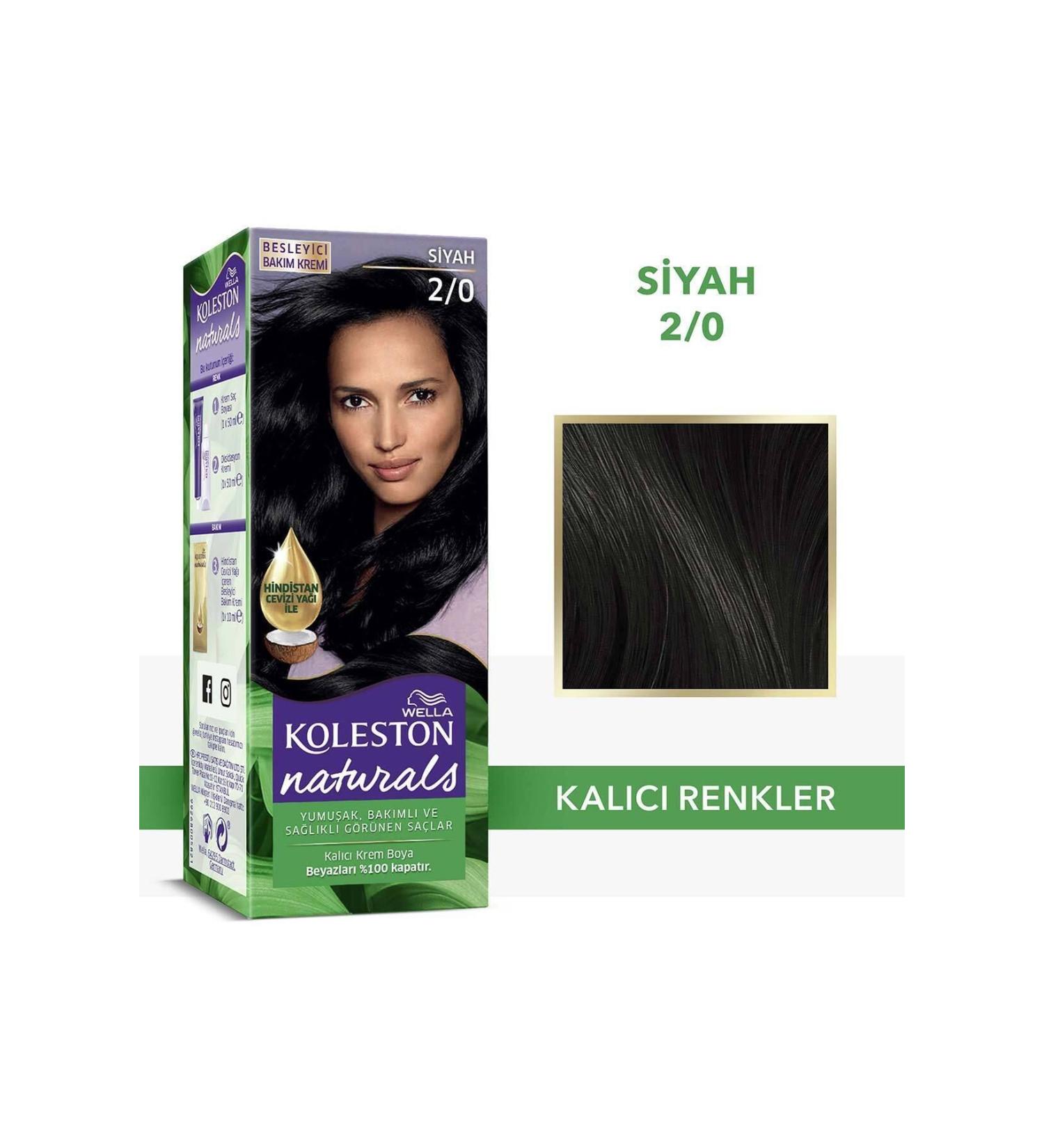 Wella Koleston Naturals Hair Dye 2/0 Black - Buy Online on GoSupps.com