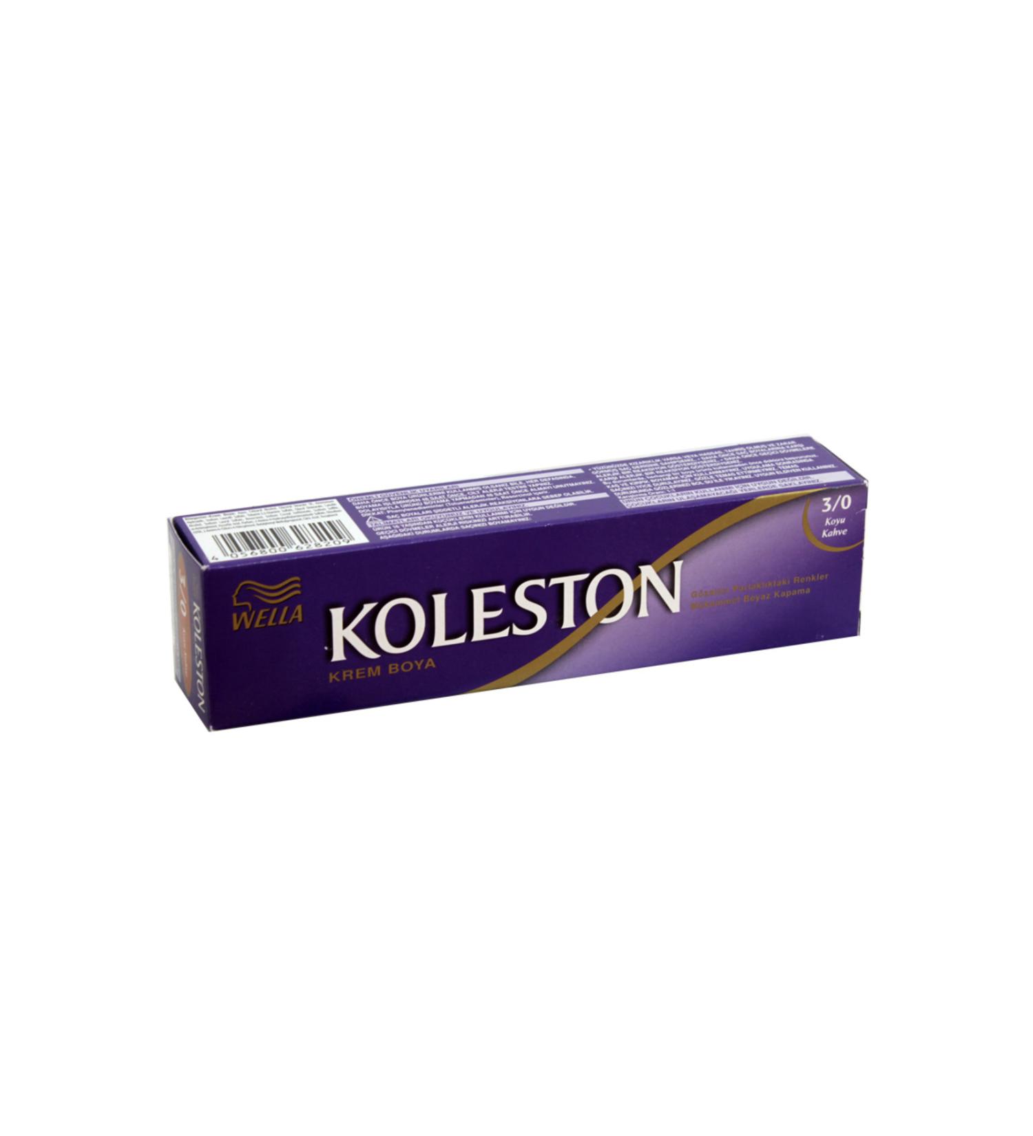 Wella Koleston Cream Tube Hair Dye - 3.0 Dark Brown