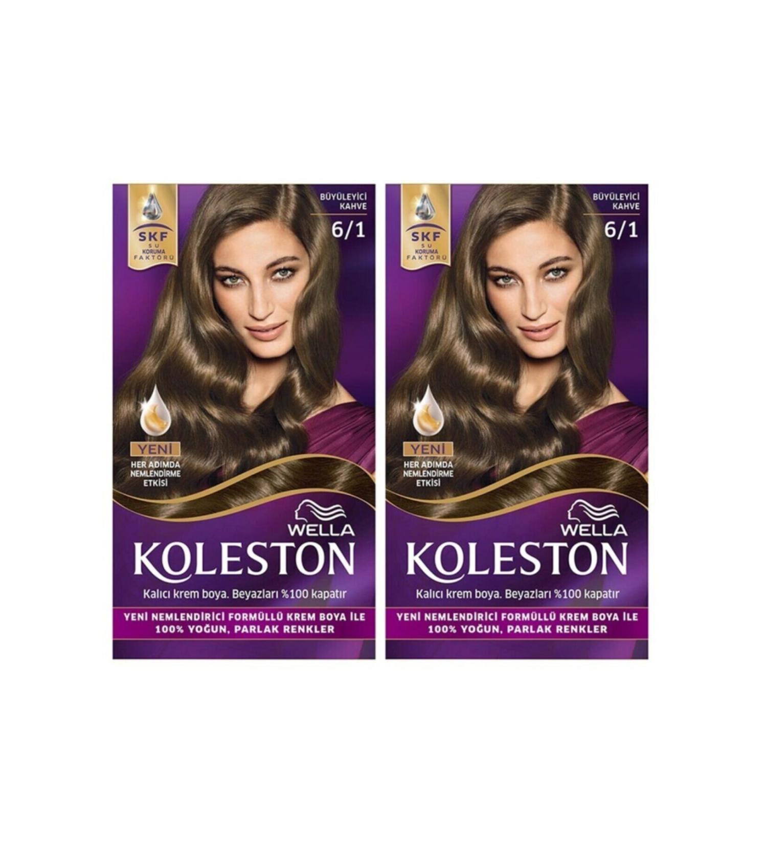 Wella Koleston Kit Hair Dye 6/1 Fascinating Brown X 2 Pieces
