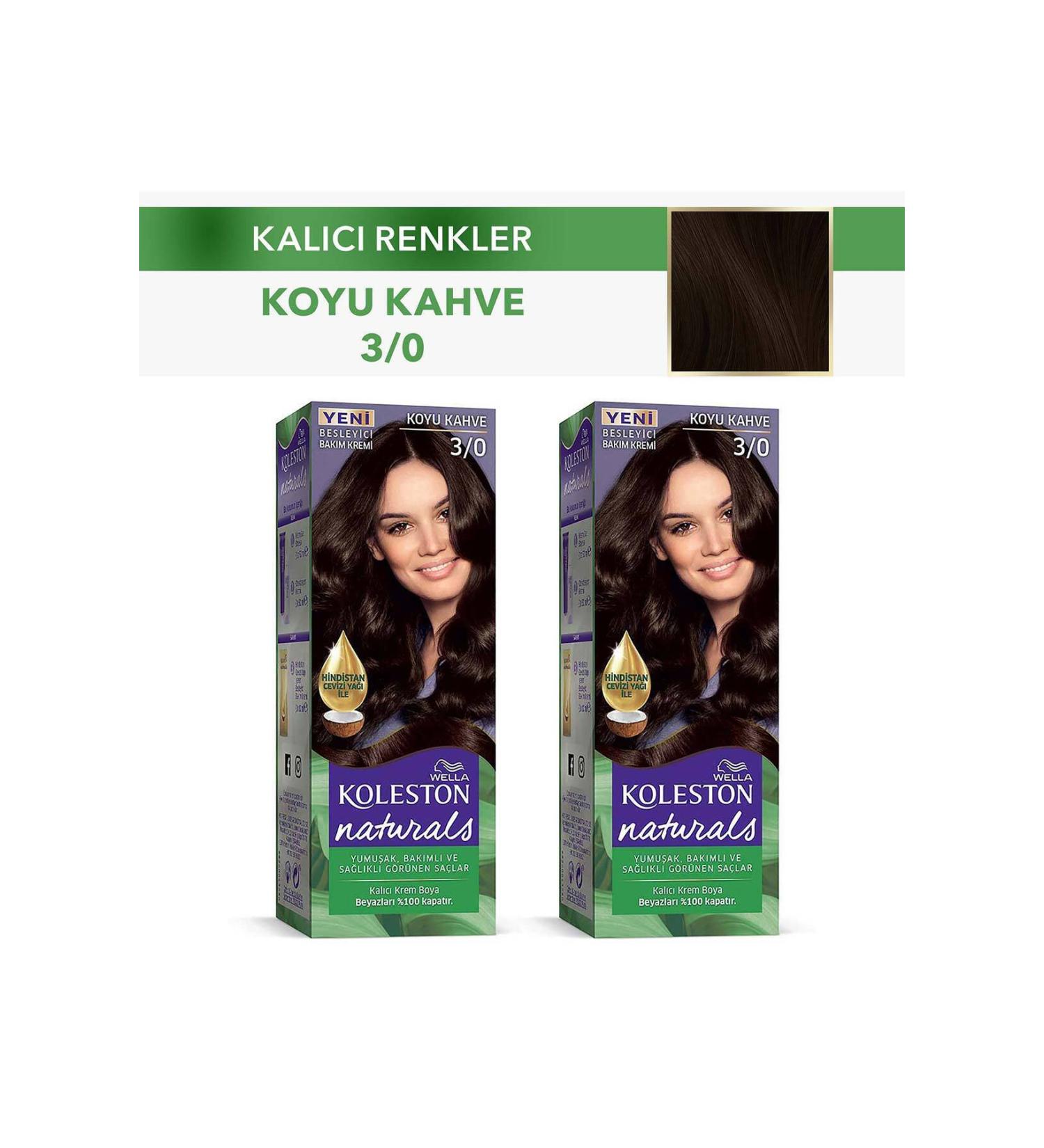 Wella Koleston Hair Dye Naturals 3/0 Dark Brown X 2 Pieces - Buy Online on GoSupps.com
