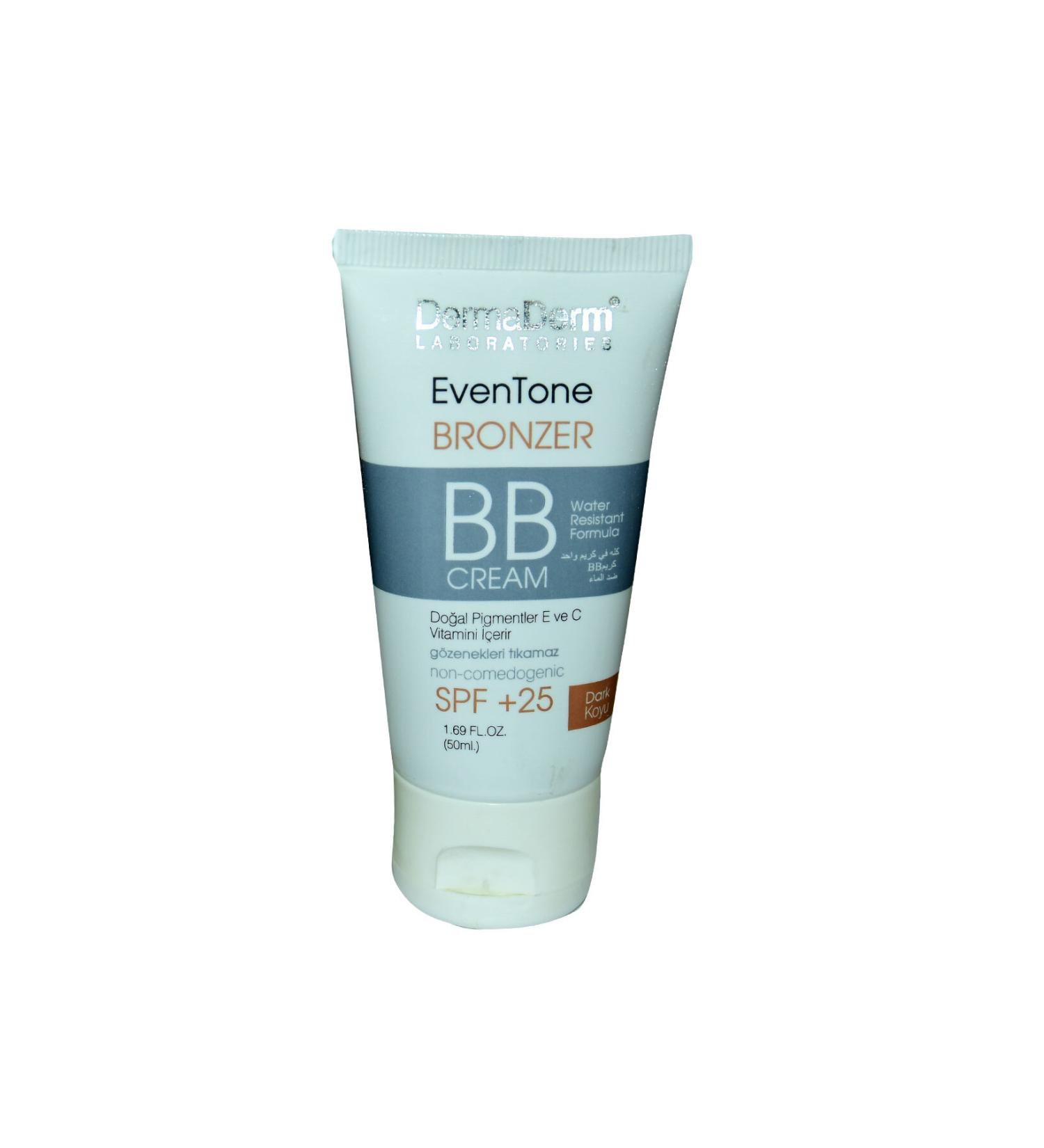 DermaDerm EvenTone BB Cream Dark Tone Spf+25 Sun Protection Plant Extract 50 ML