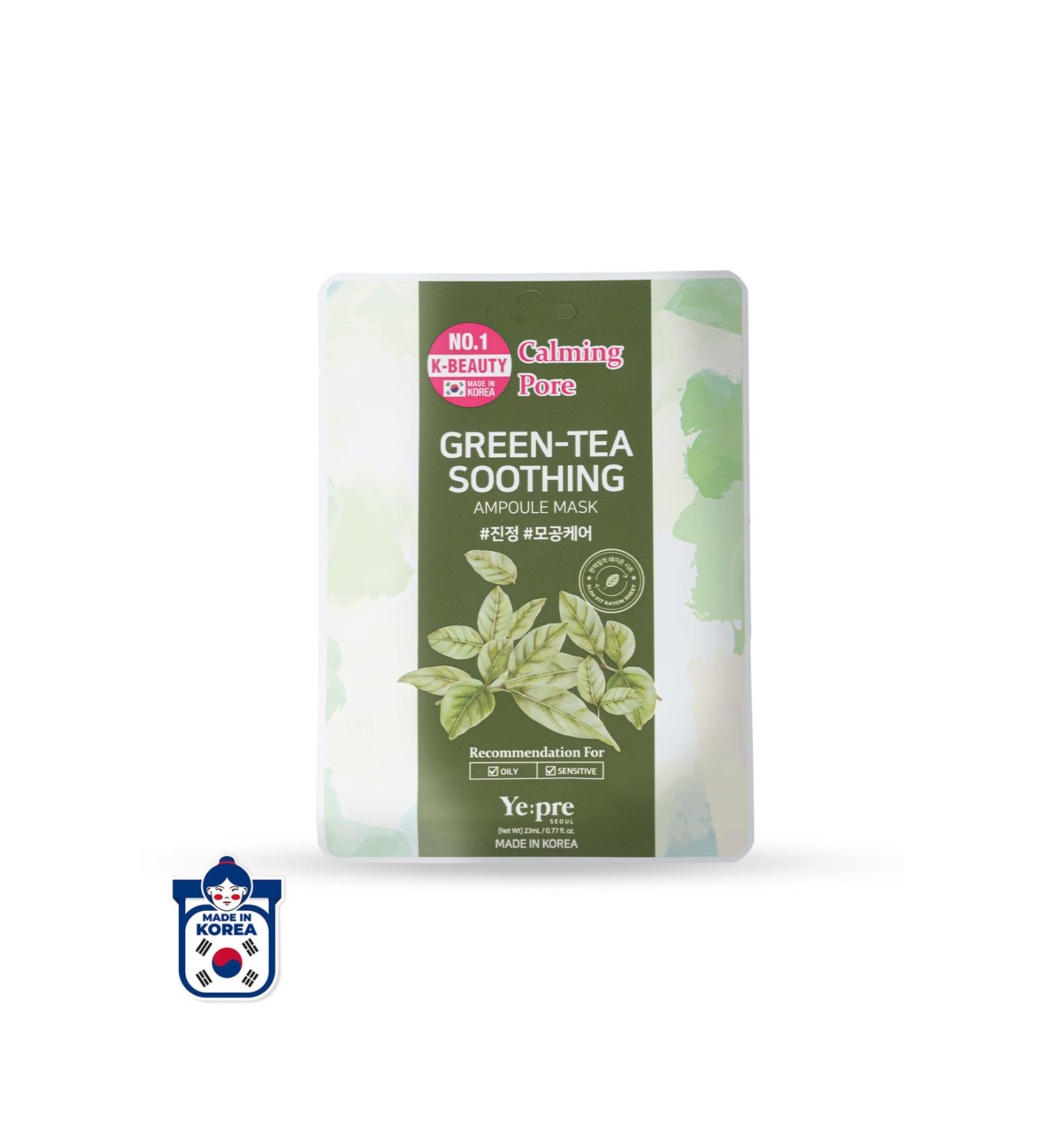 Ye:pre Green Tea Extract Soothing Moisturizing Korean Face Mask 23ml