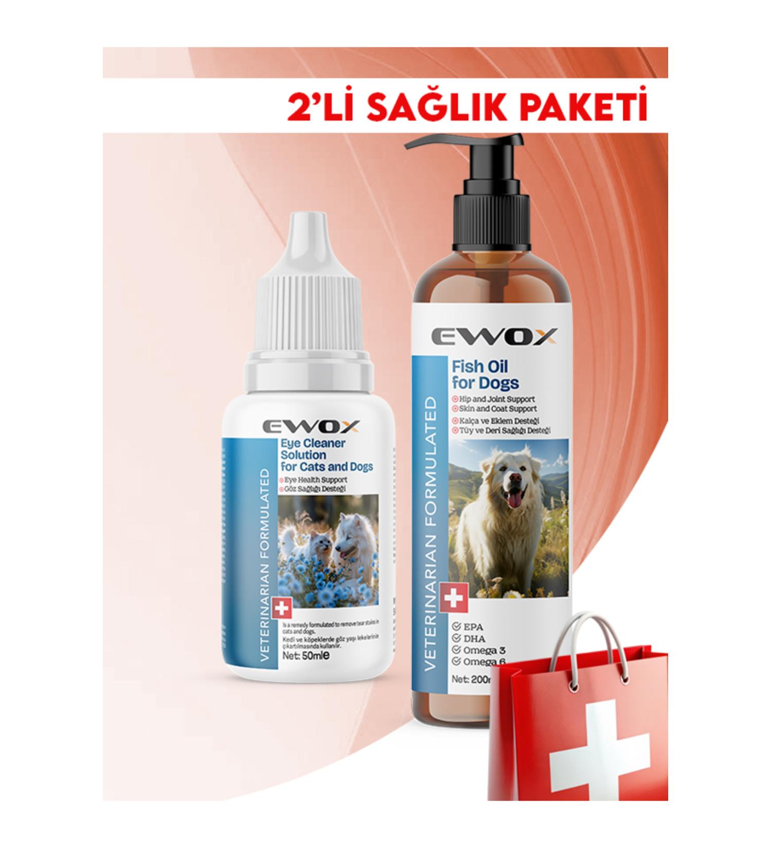 EWOX Health Pack of 2 for Dogs (Salmon Oil & Tear Stain Remover)