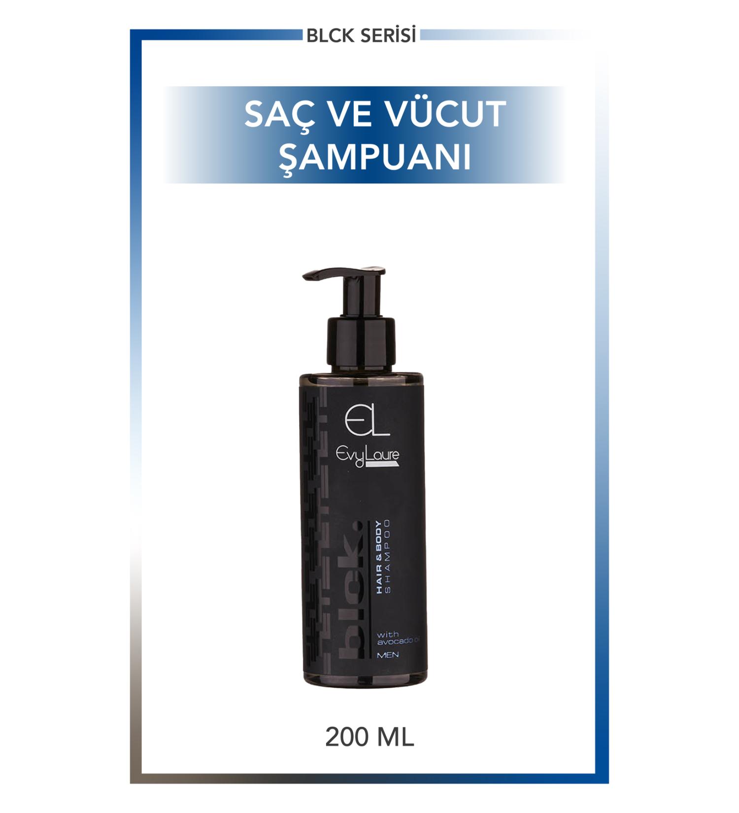 EvyLaure Blck. Men's Hair & Body Shampoo Avocado Oil | 200 ml