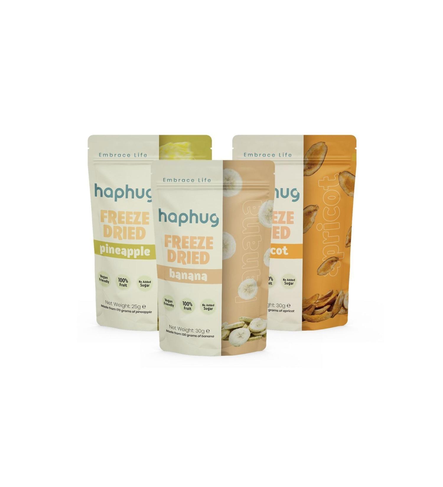HapHug Freeze Dried - Yellow Fruits - Dried Fruit - Freeze Dry Banana Pineapple Apricot - Buy Online on GoSupps.com